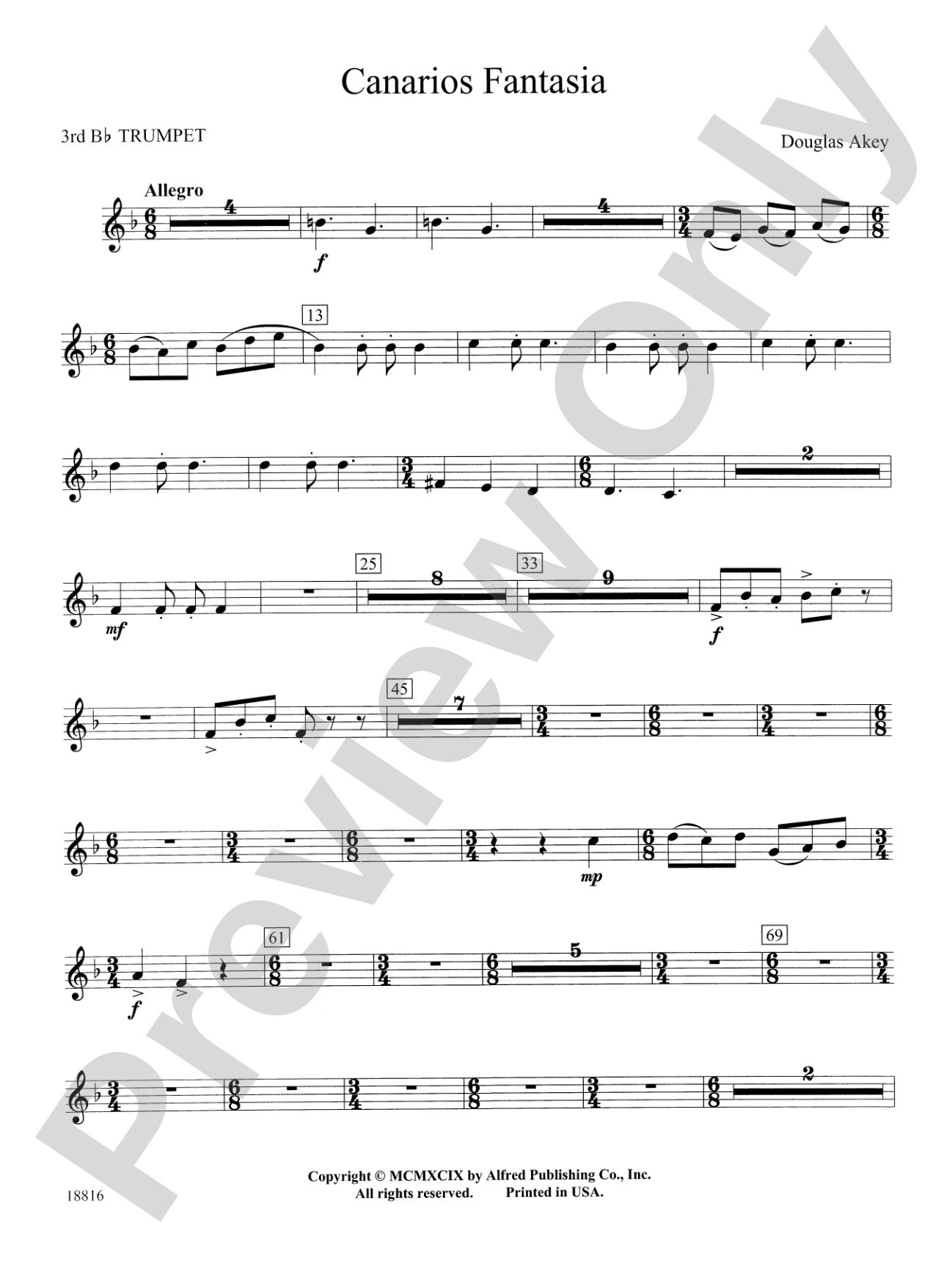 Canarios Fantasia: 3rd B-flat Trumpet