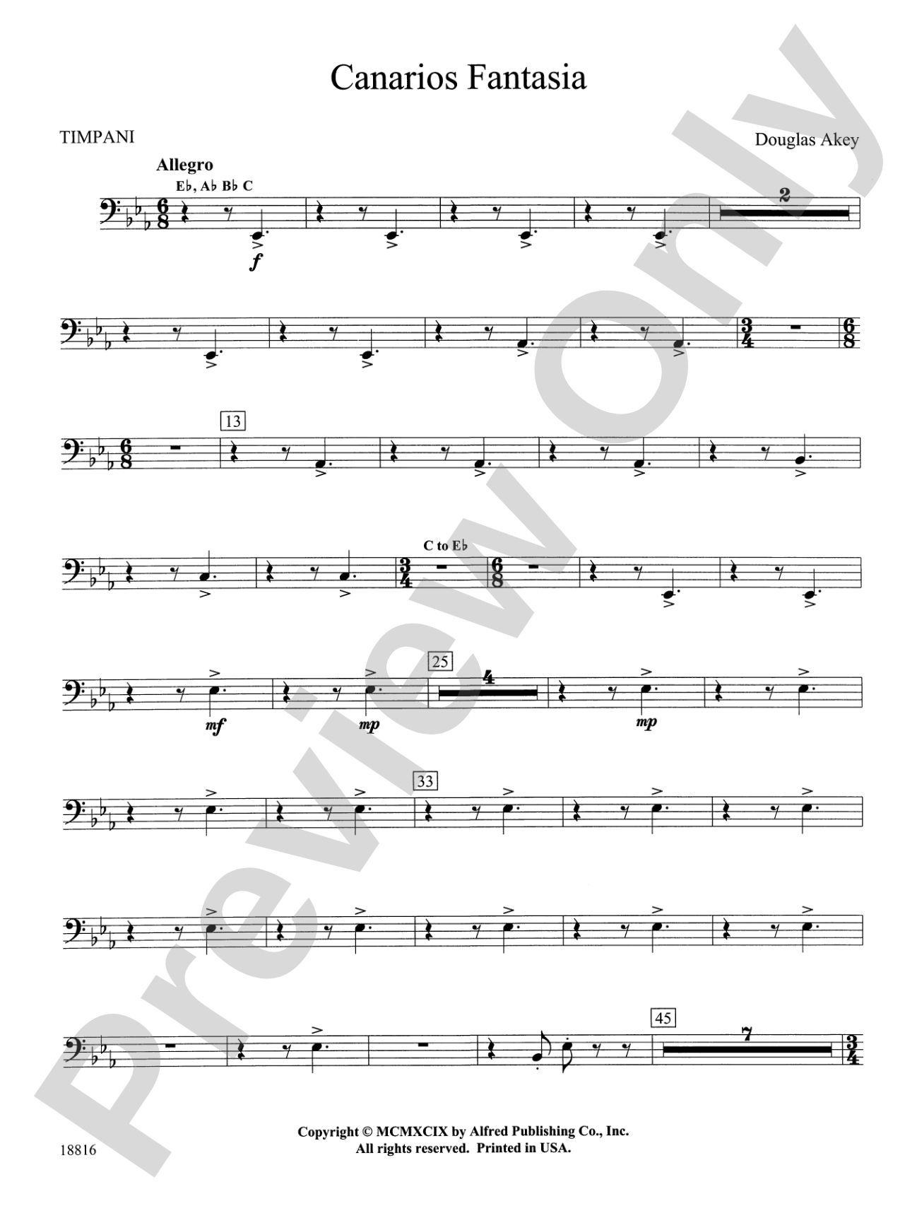 Canarios Fantasia: Timpani