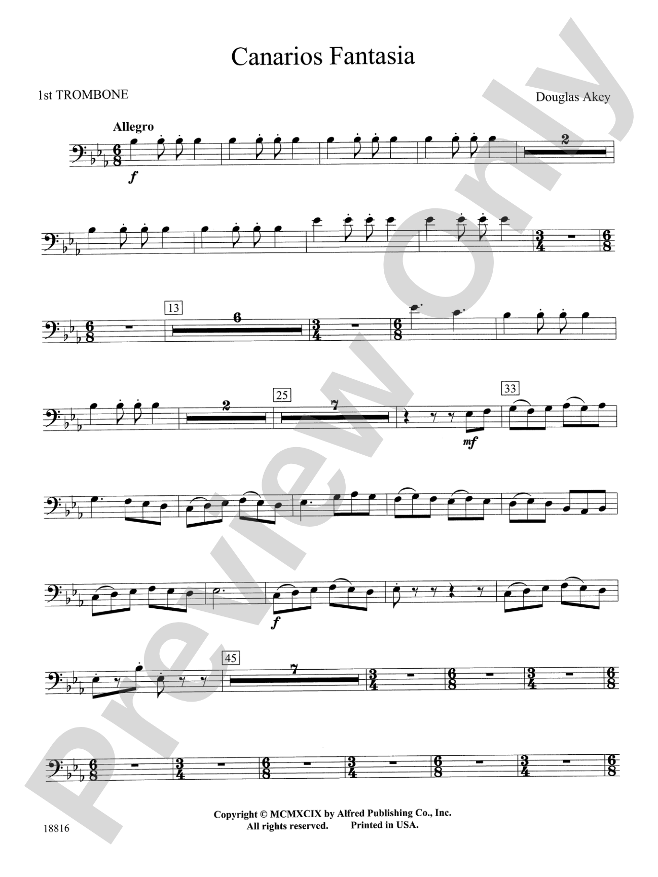Canarios Fantasia: 1st Trombone