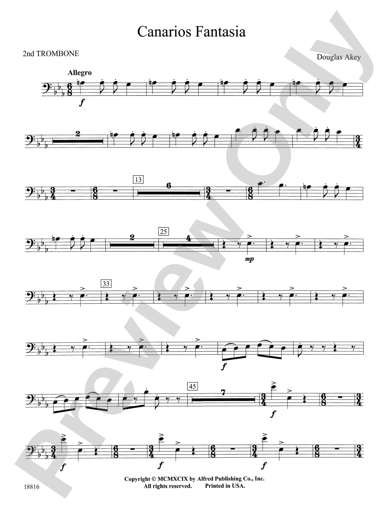Canarios Fantasia: 2nd Trombone