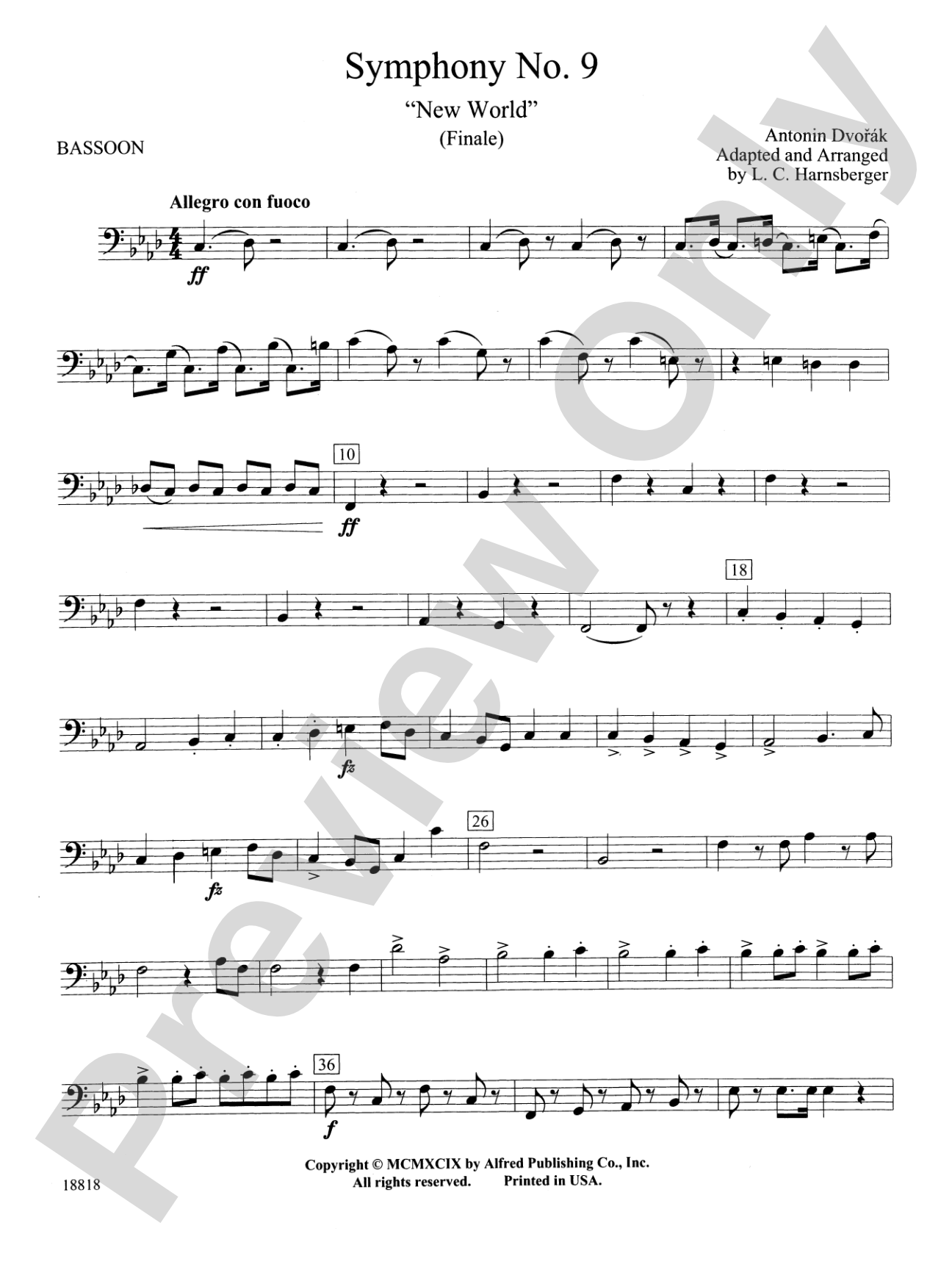 Symphony No. 9 "New World", Finale: Bassoon