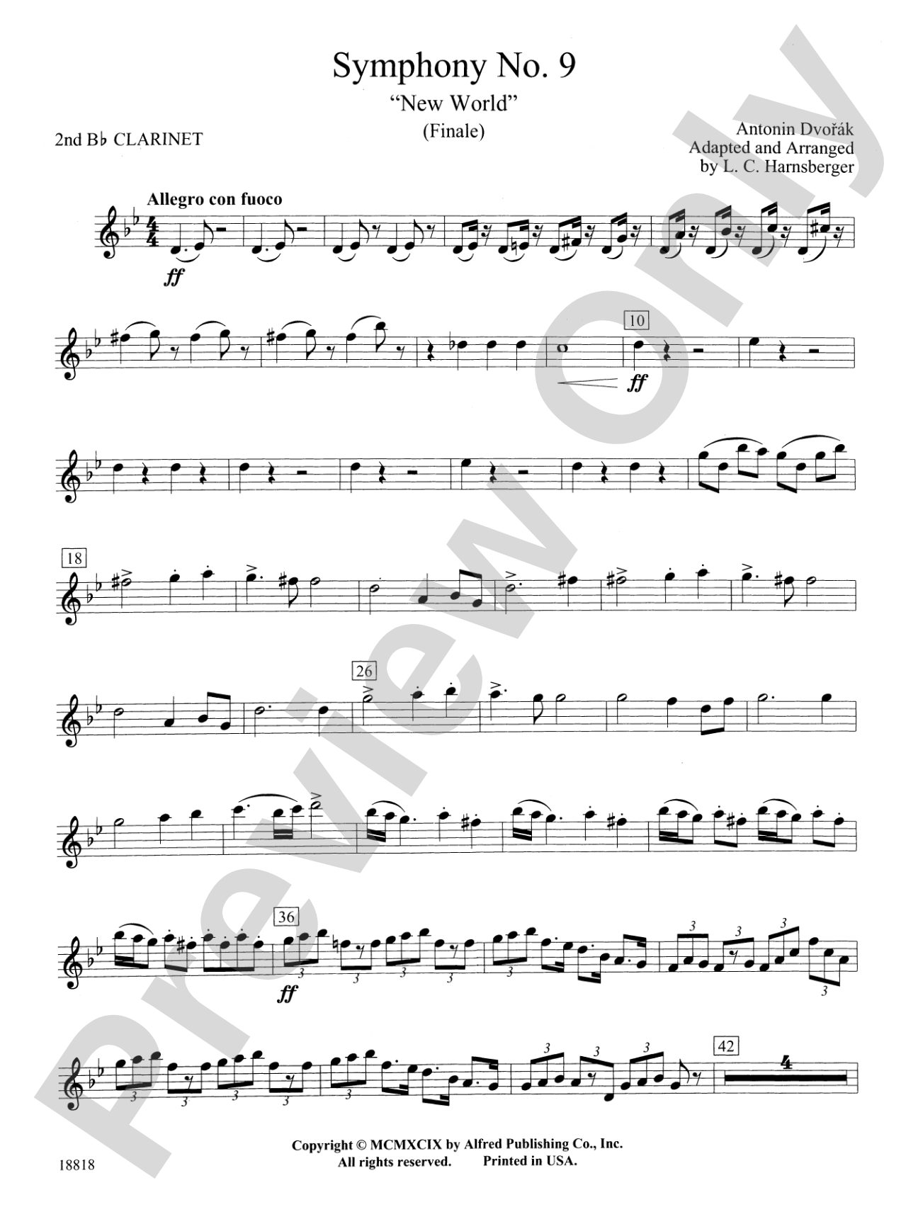 Symphony No. 9 "New World", Finale: 2nd B-flat Clarinet