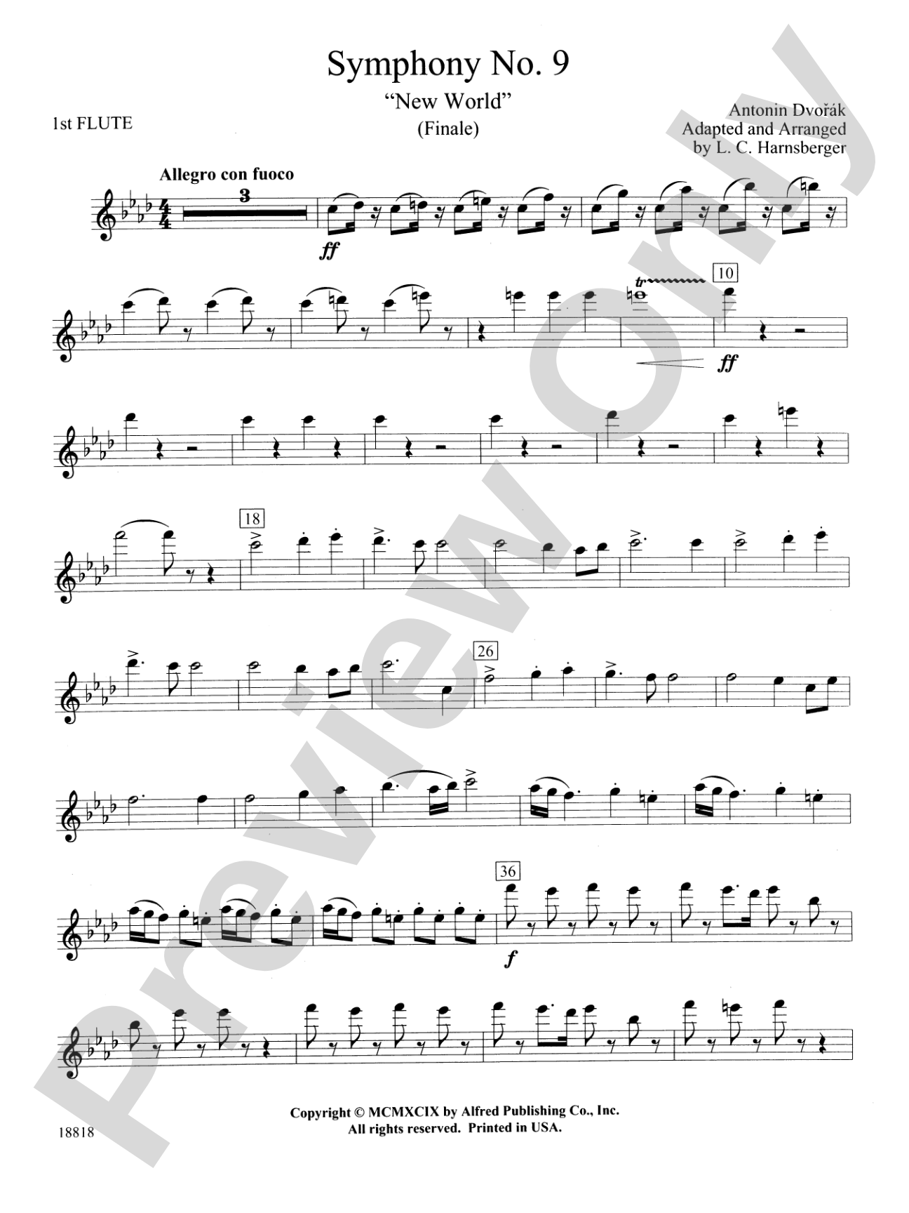 Symphony No. 9 "New World", Finale: Flute