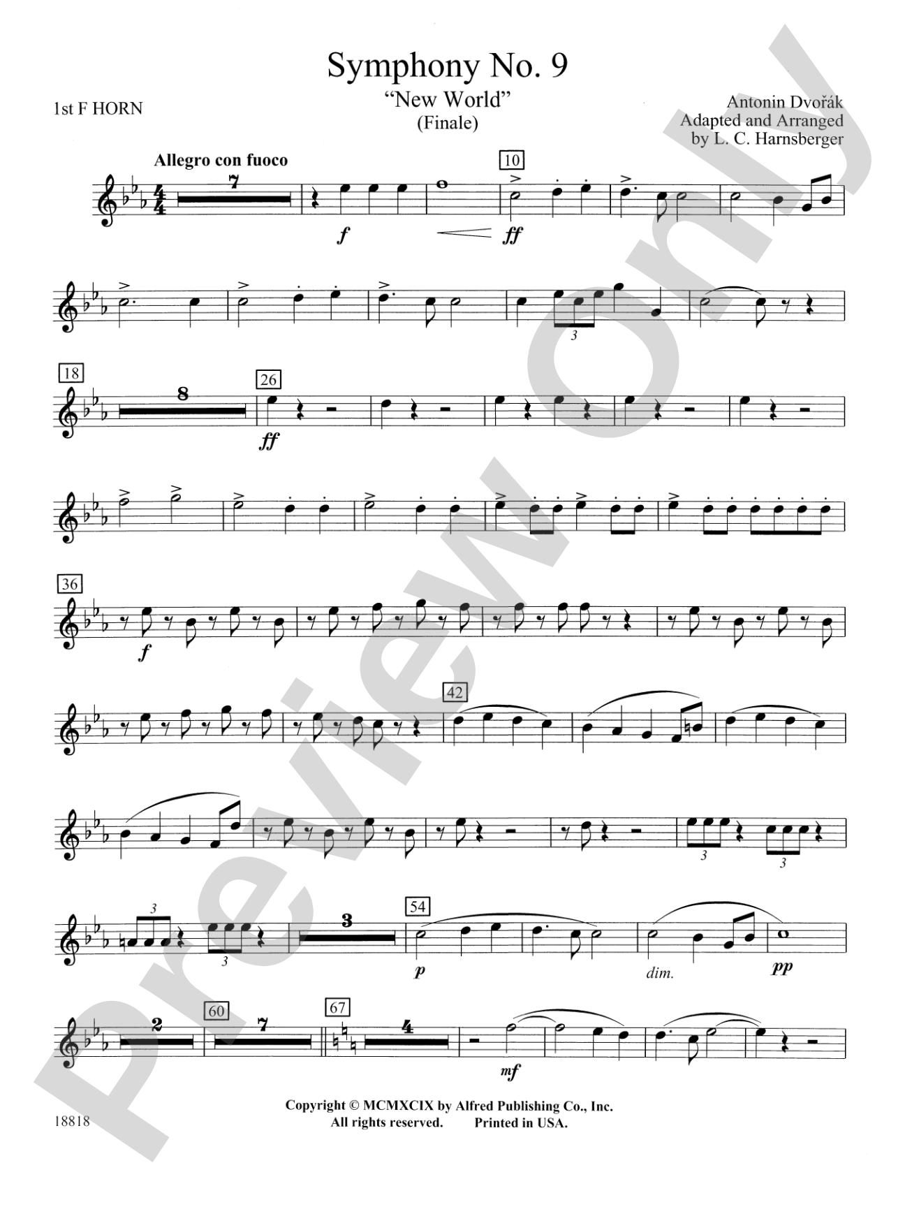 Symphony No. 9 "New World", Finale: 1st F Horn