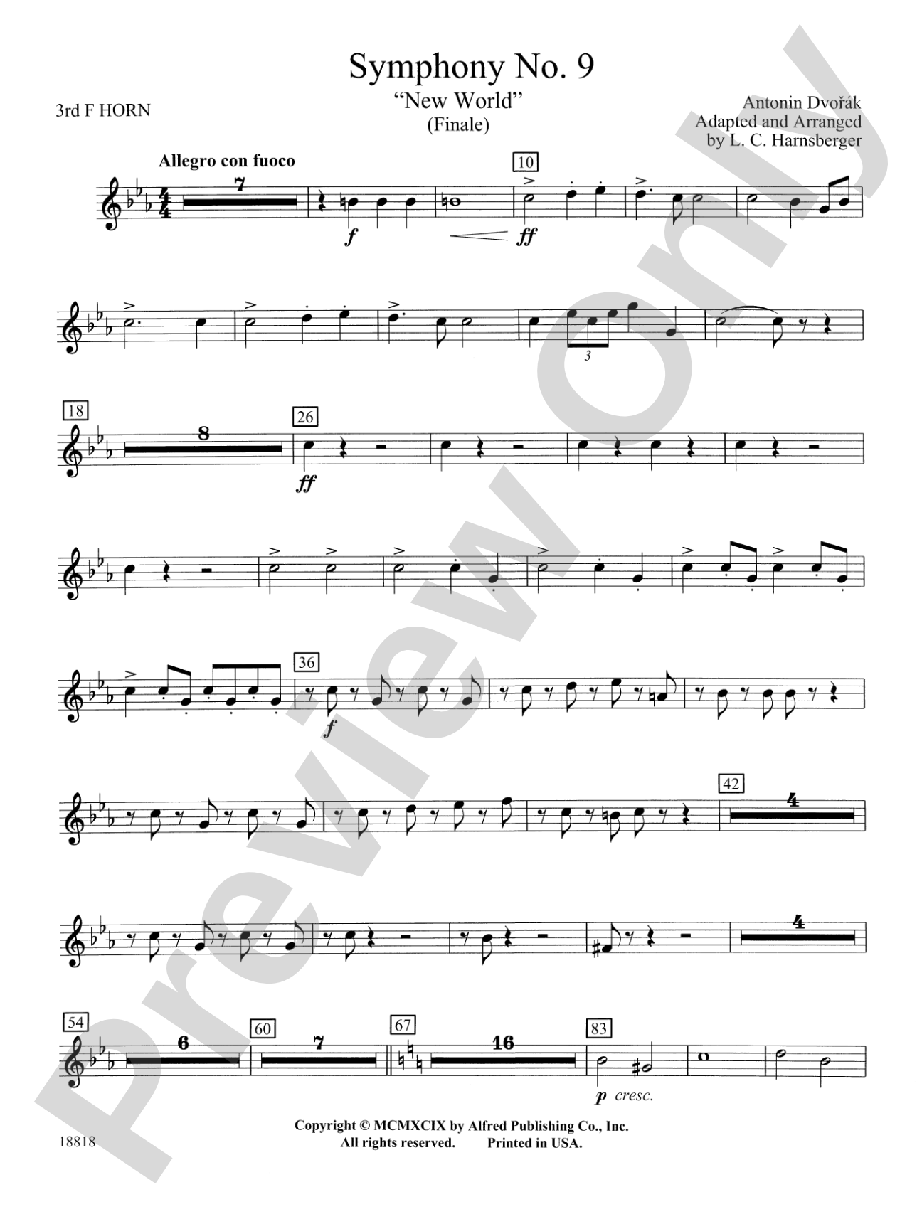 Symphony No. 9 "New World", Finale: 3rd F Horn