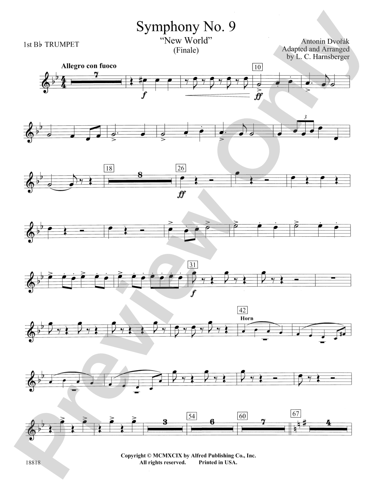 Symphony No. 9 "New World", Finale: 1st B-flat Trumpet