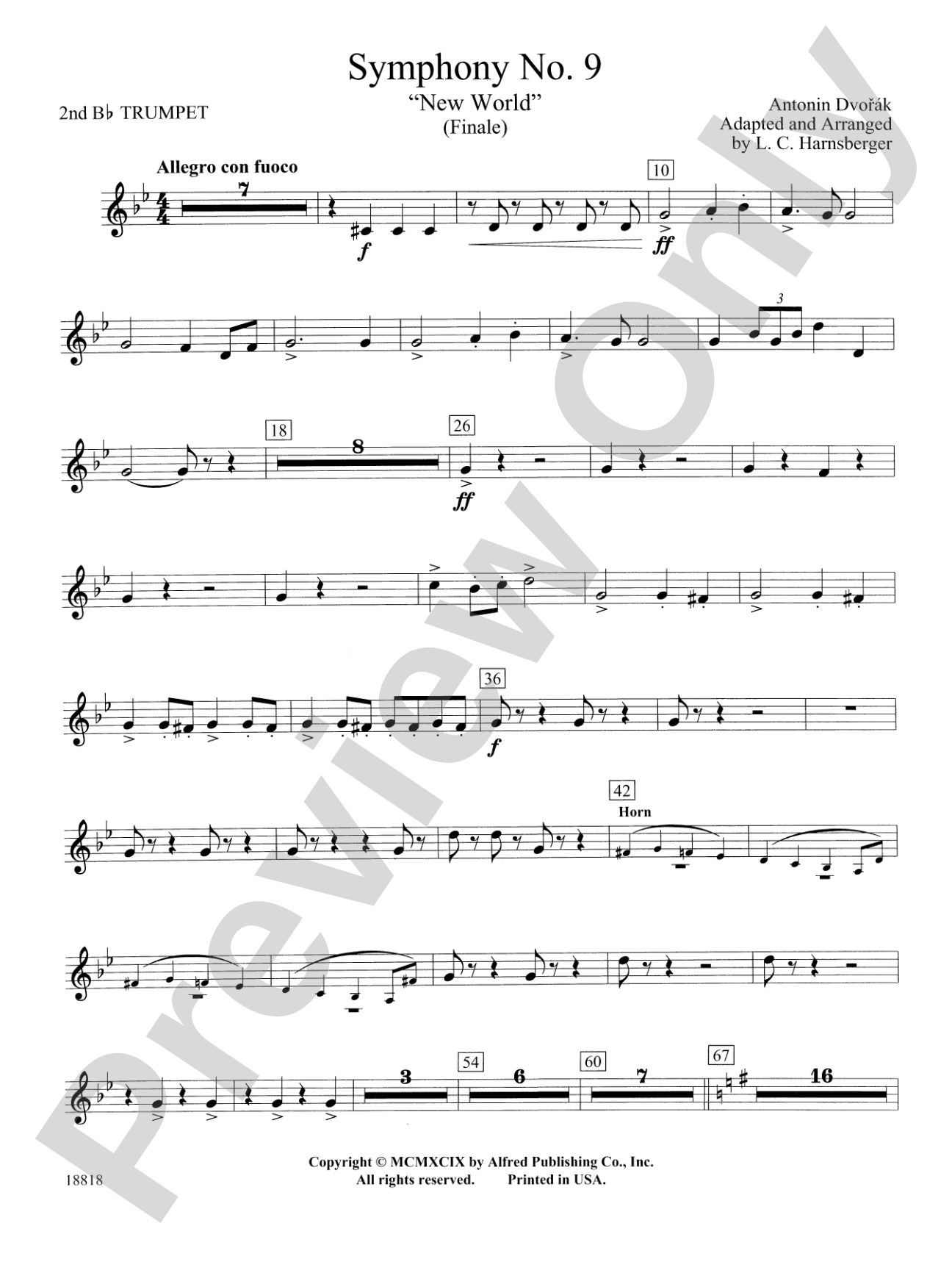Symphony No. 9 "New World", Finale: 2nd B-flat Trumpet