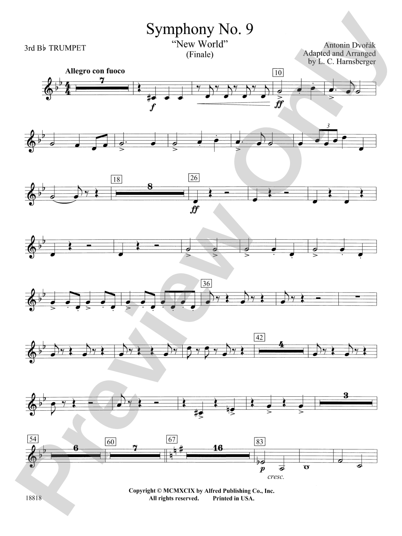 Symphony No. 9 "New World", Finale: 3rd B-flat Trumpet