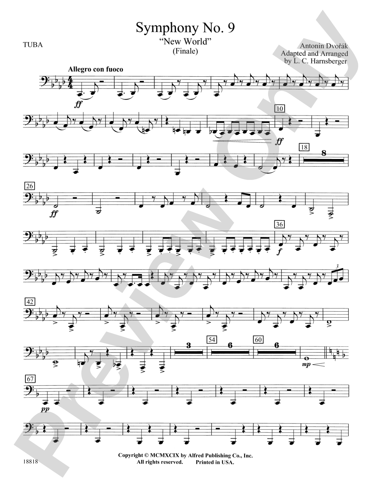 Symphony No. 9 "New World", Finale: Tuba