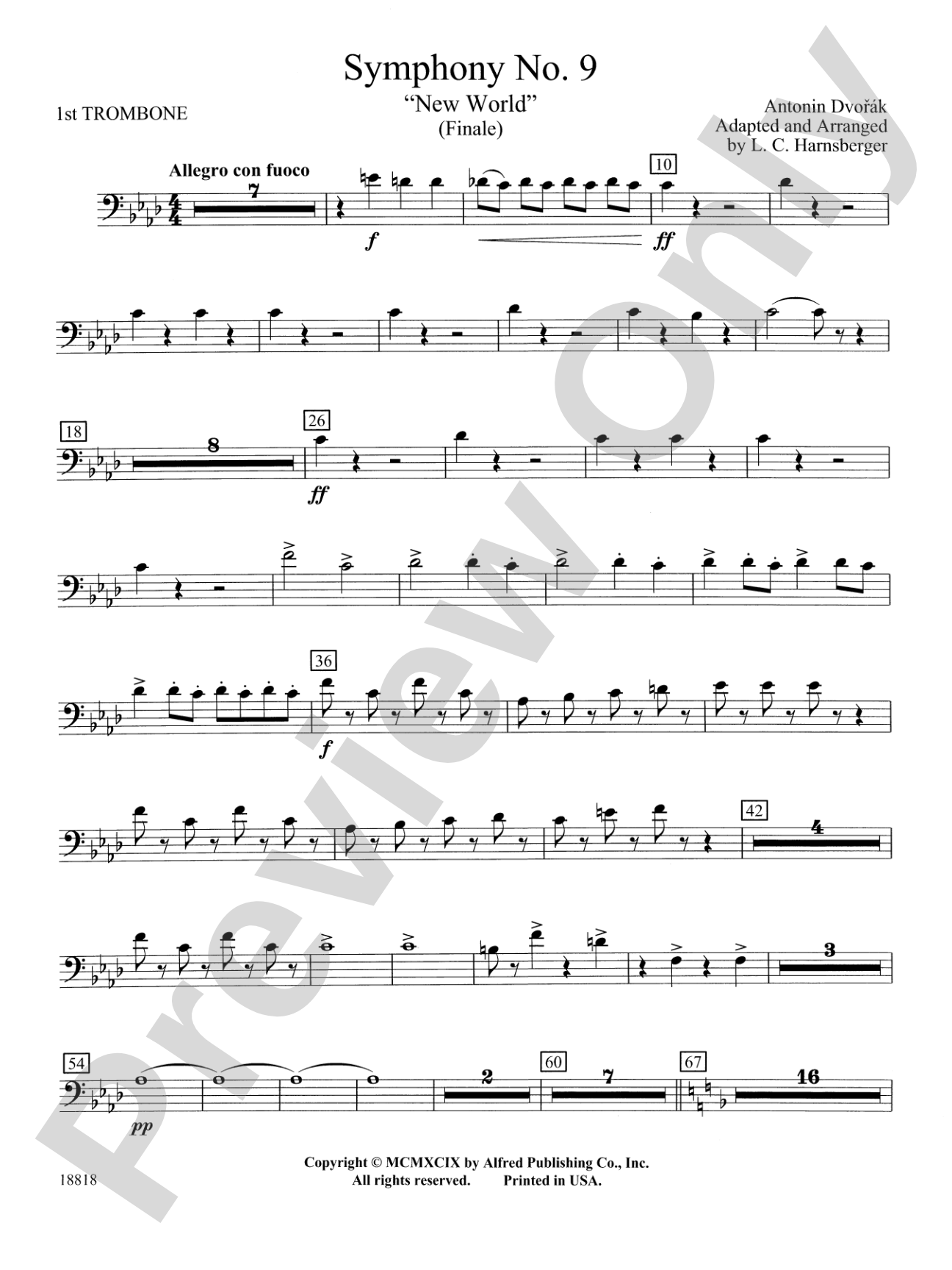 Symphony No. 9 "New World", Finale: 1st Trombone