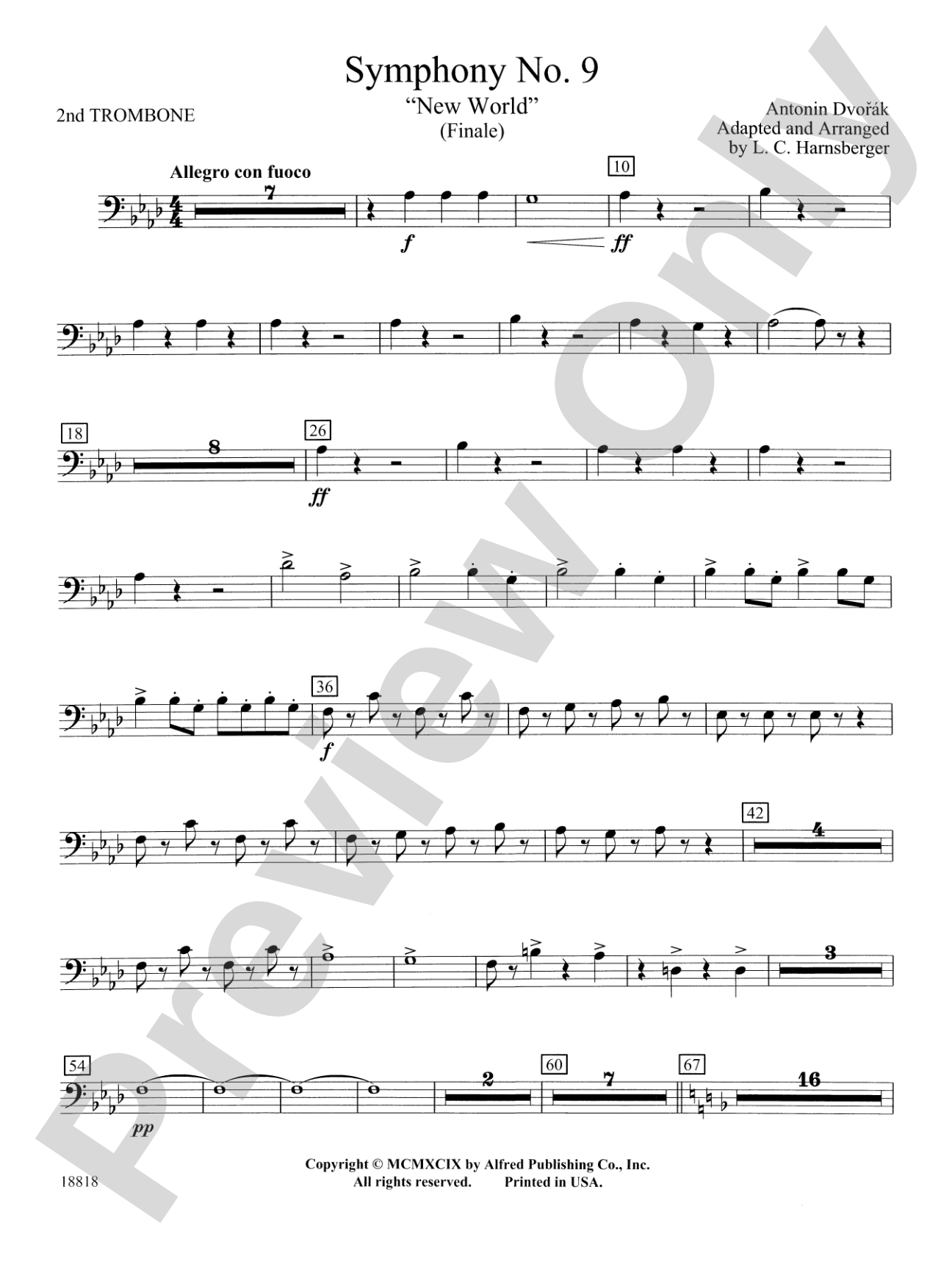 Symphony No. 9 "New World", Finale: 2nd Trombone