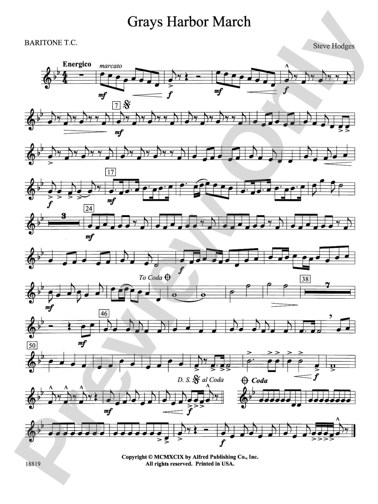 Grays Harbor March: Baritone T.C.