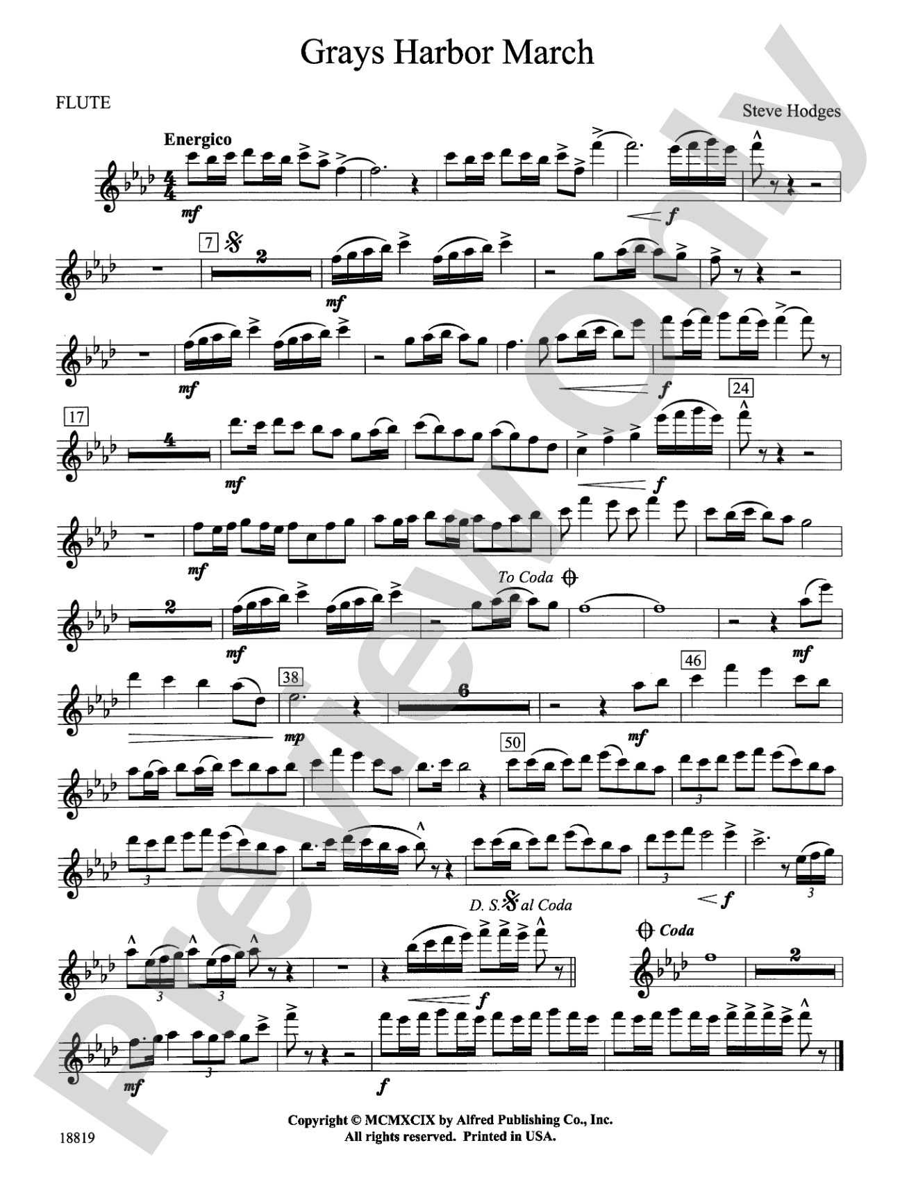 Grays Harbor March: Flute
