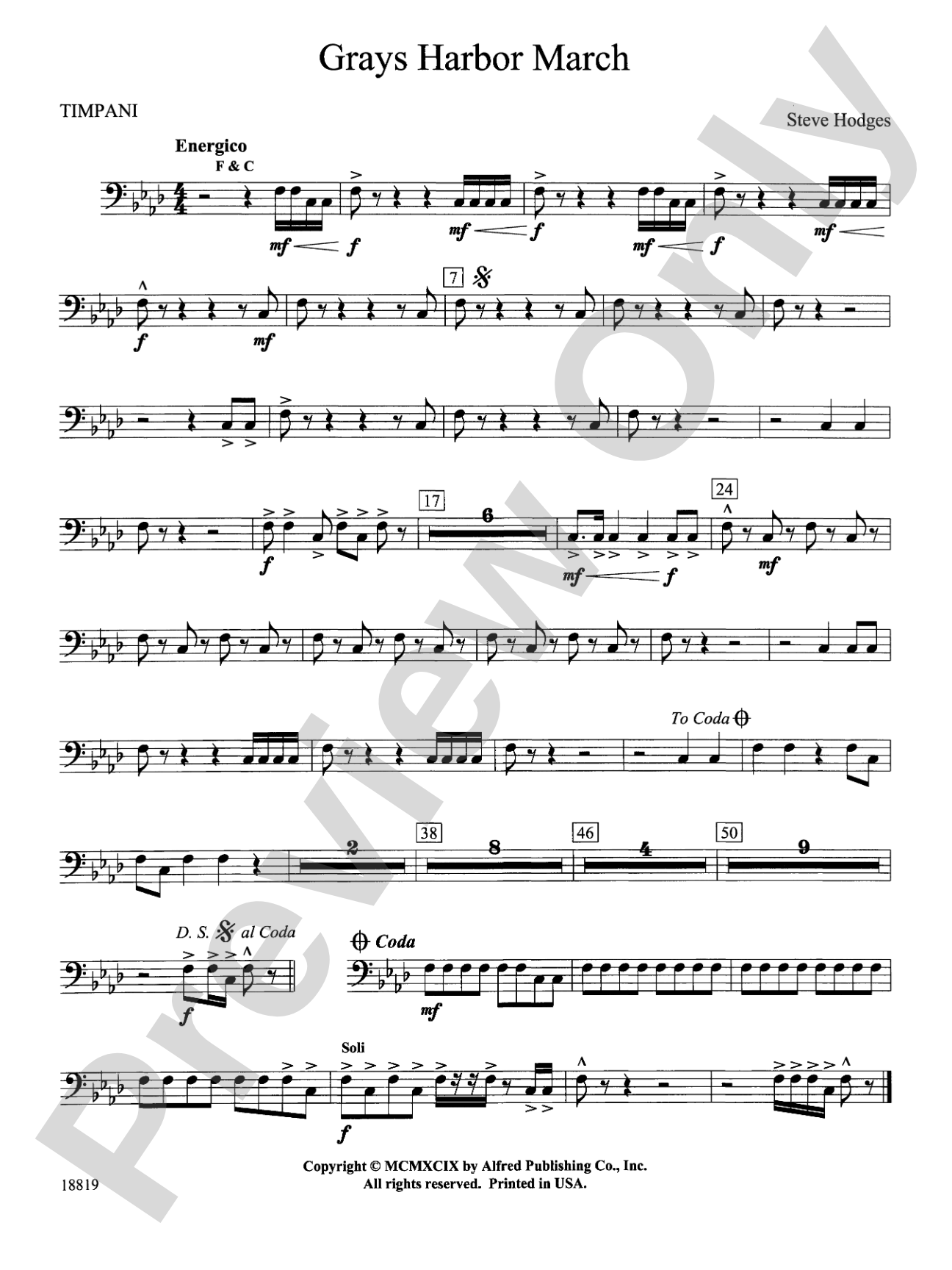 Grays Harbor March: Timpani