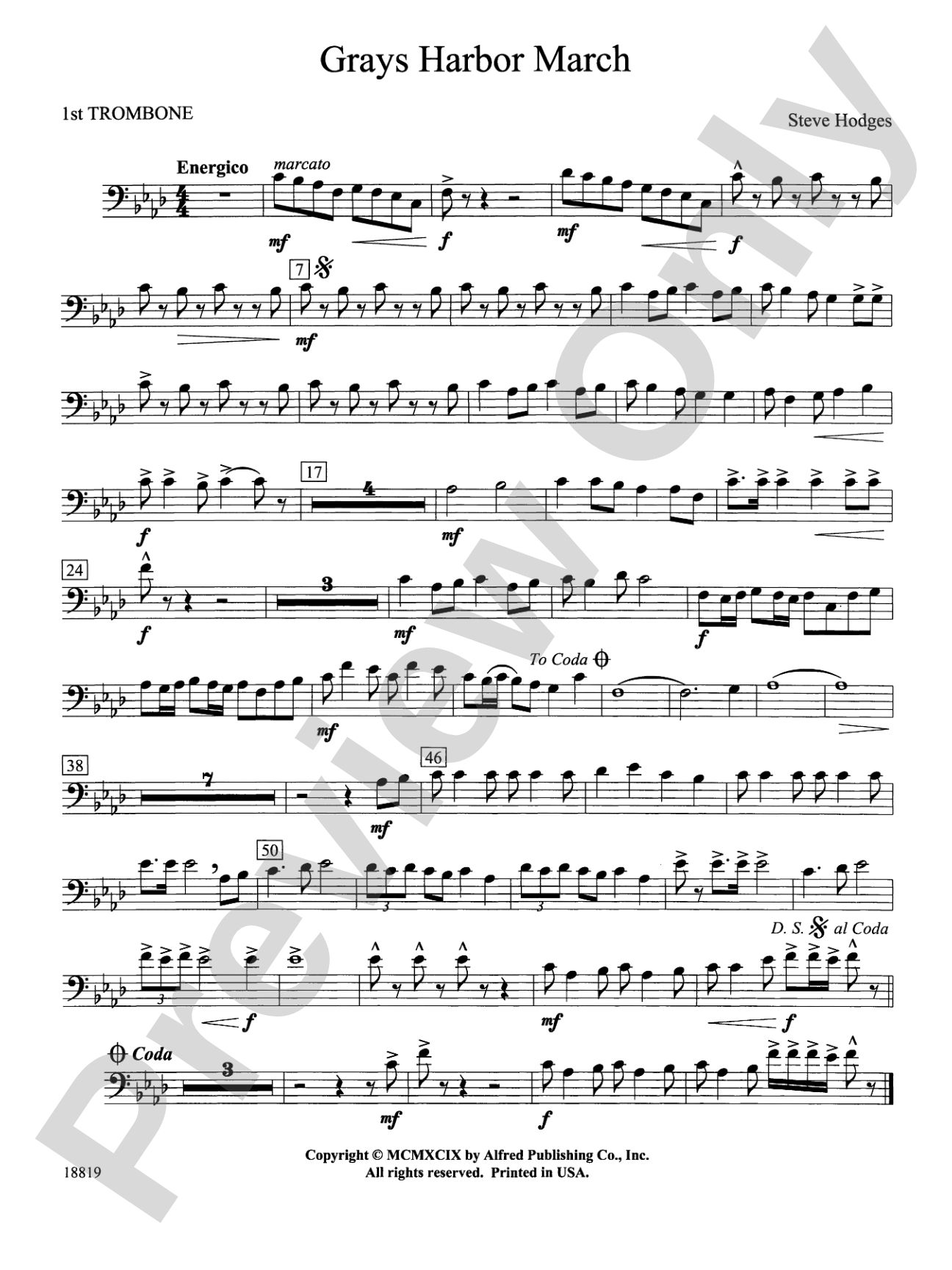 Grays Harbor March: 1st Trombone