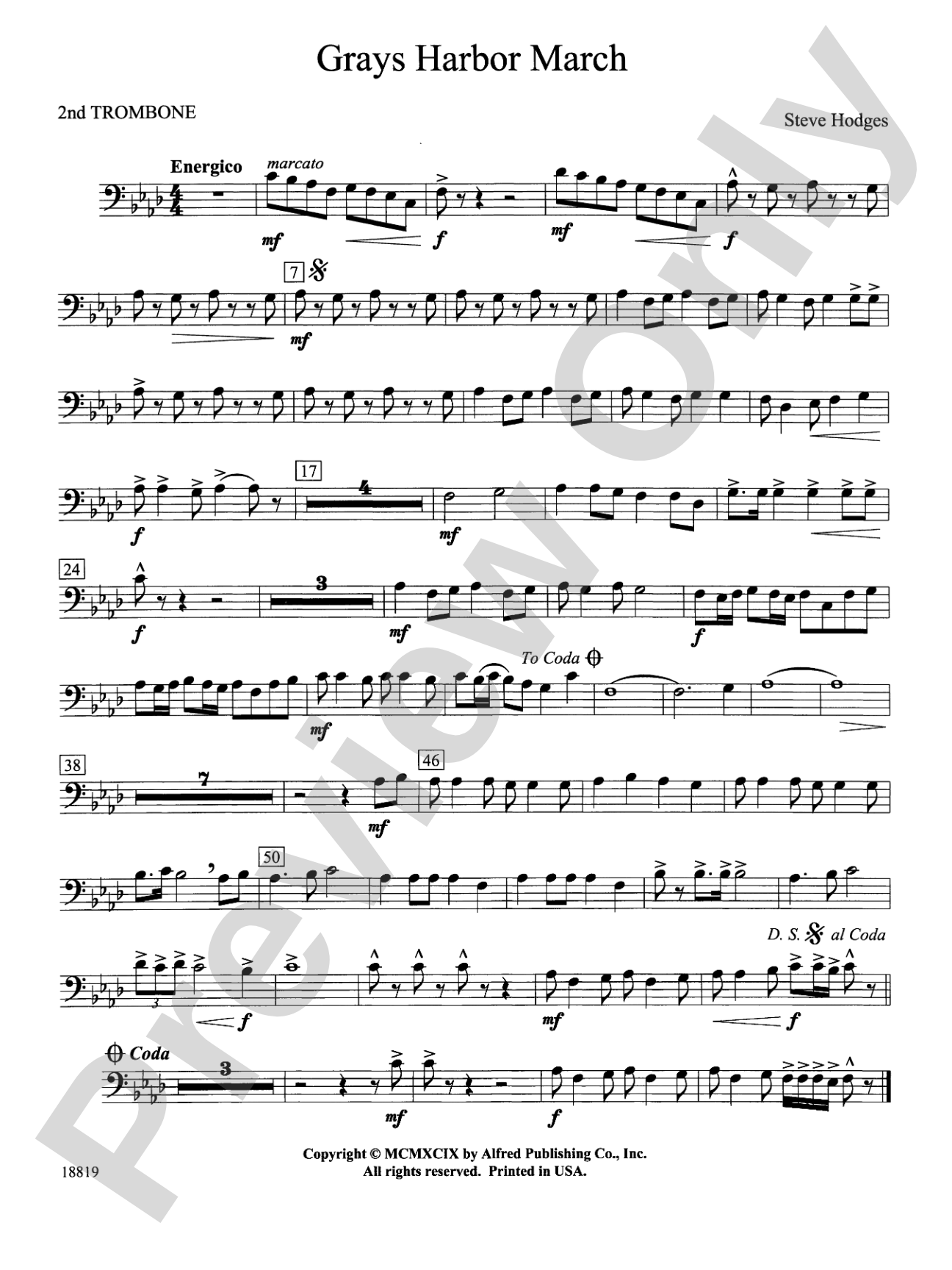 Grays Harbor March: 2nd Trombone