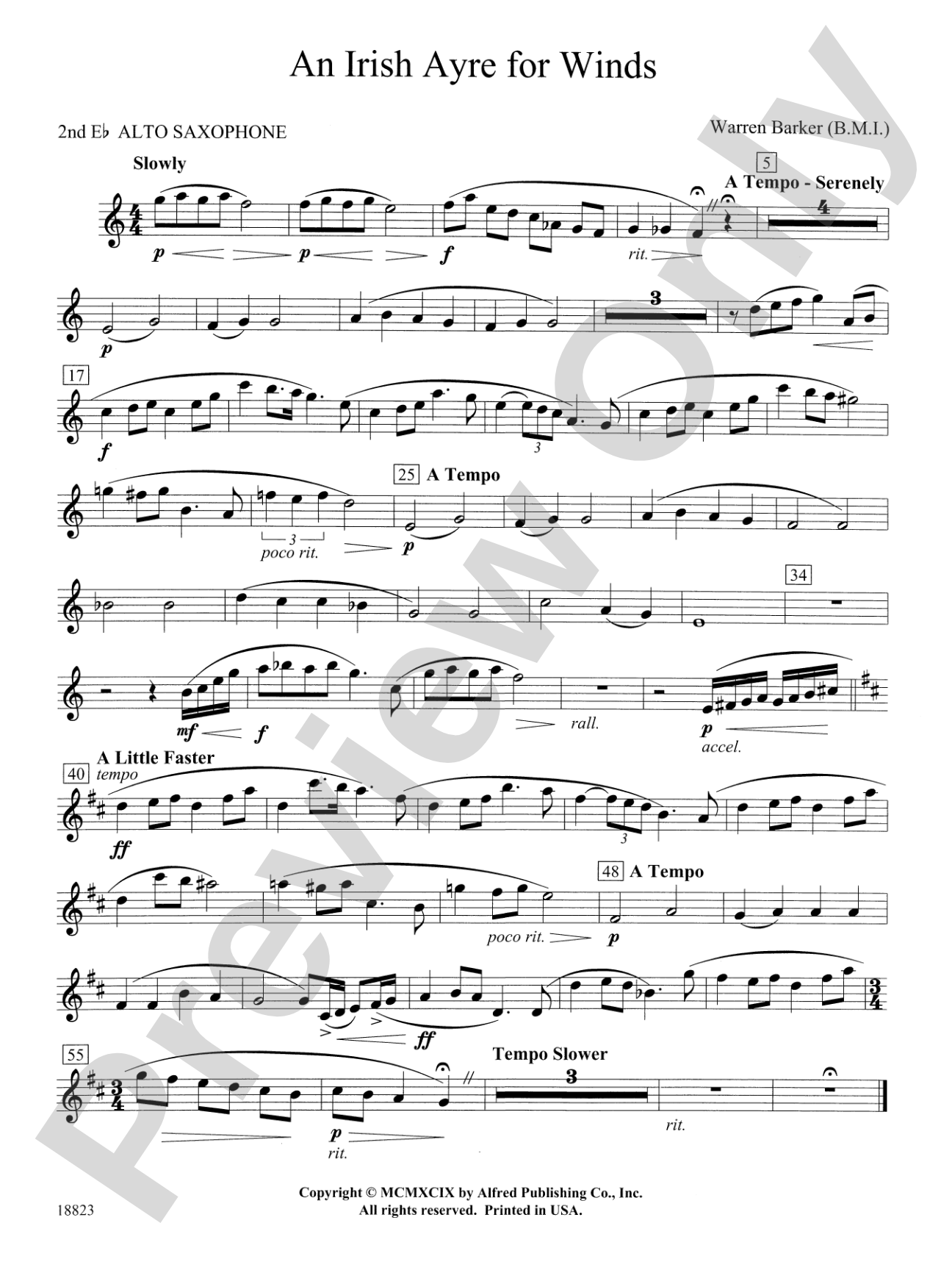 Irish Ayre for Winds: 2nd E-flat Alto Saxophone