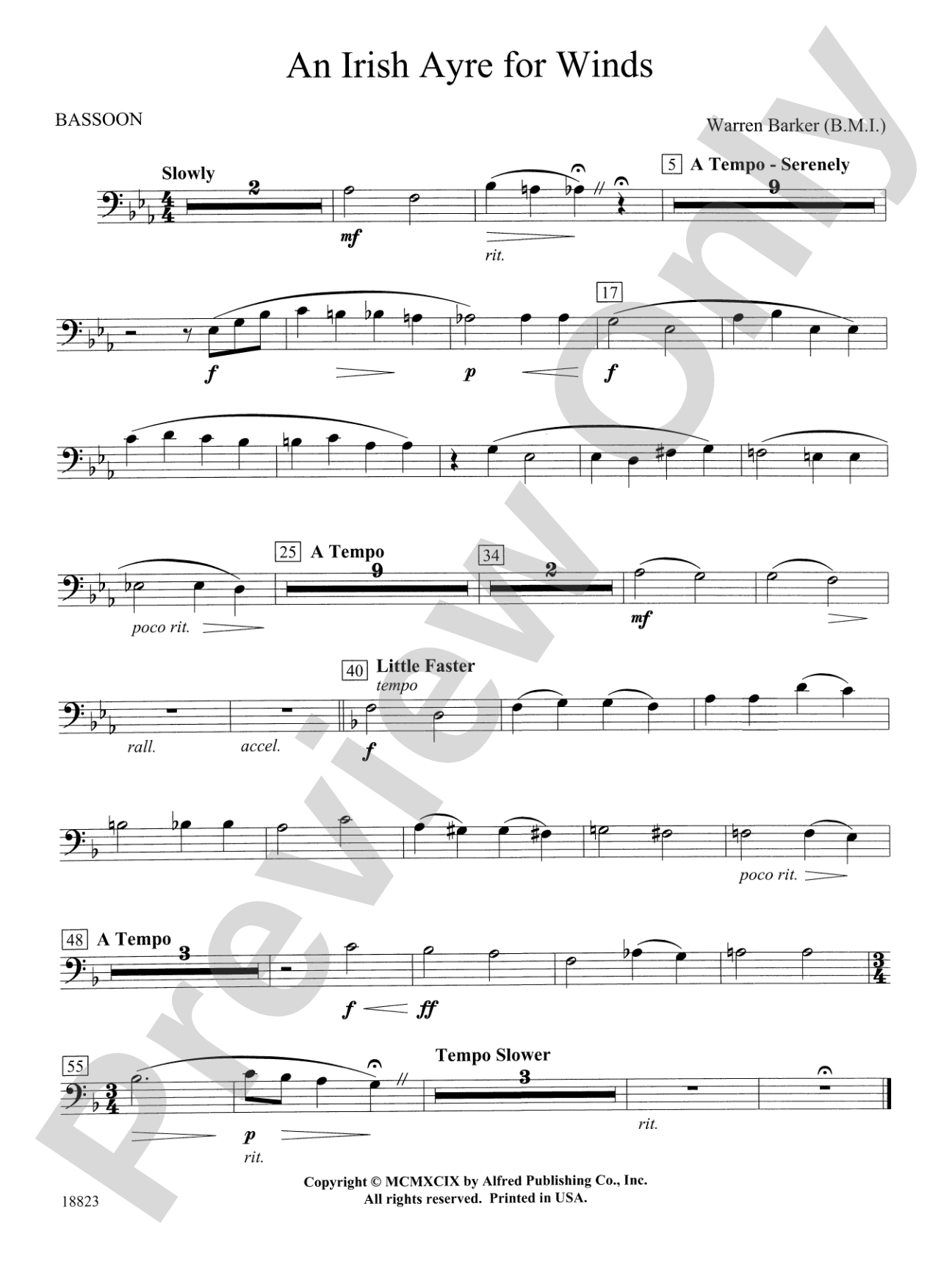 Irish Ayre for Winds: Bassoon