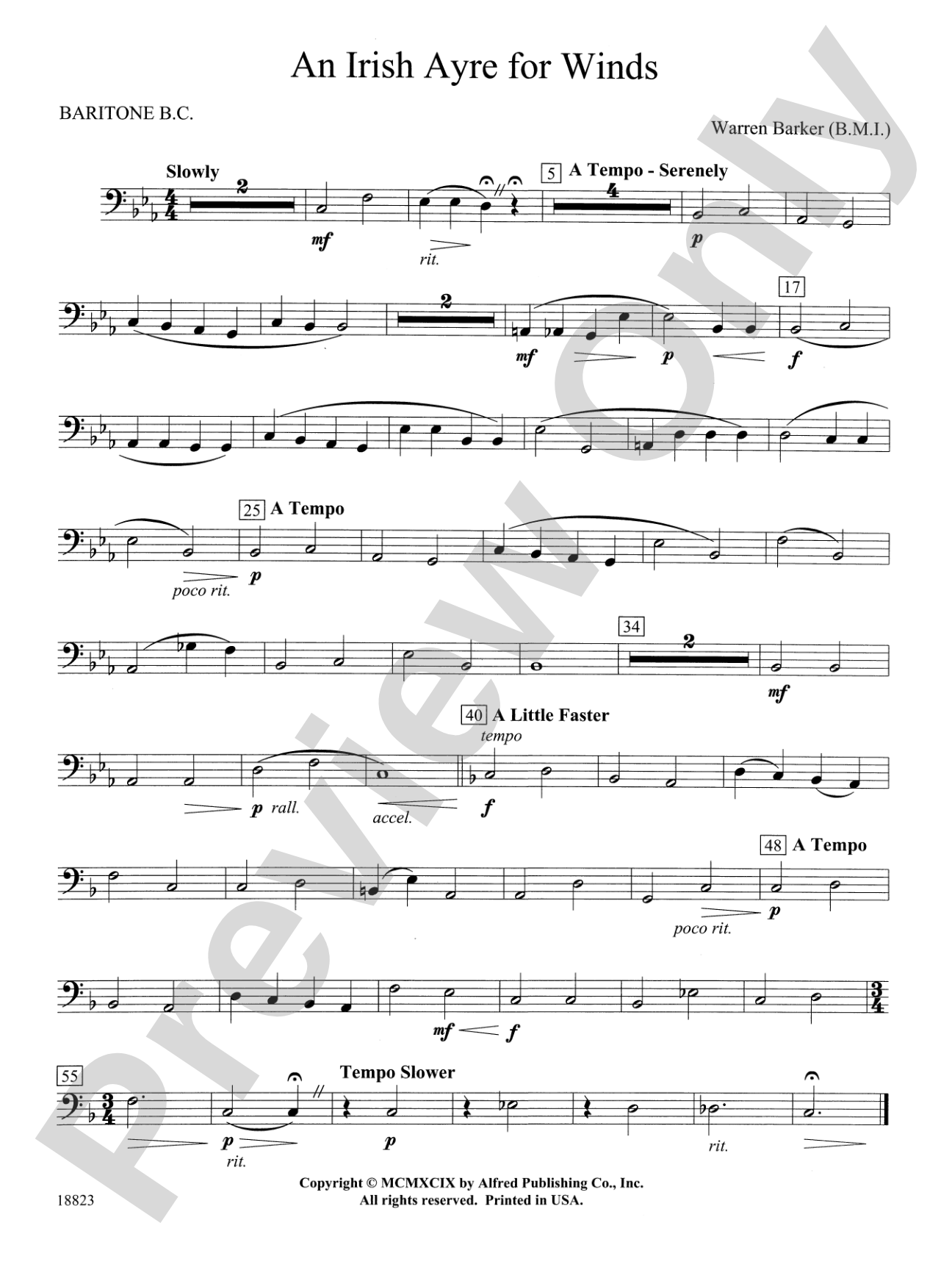 Irish Ayre for Winds: Baritone B.C.