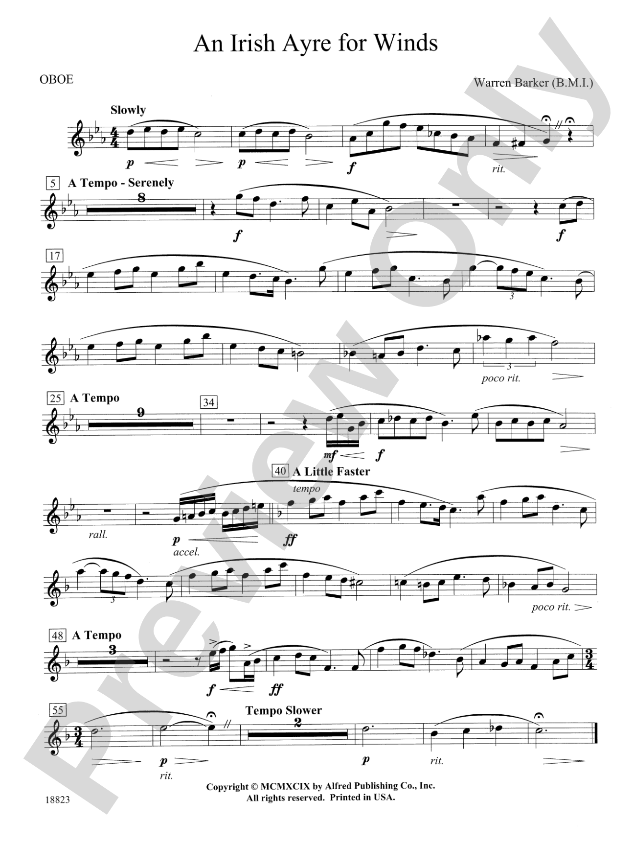 Irish Ayre for Winds: Oboe