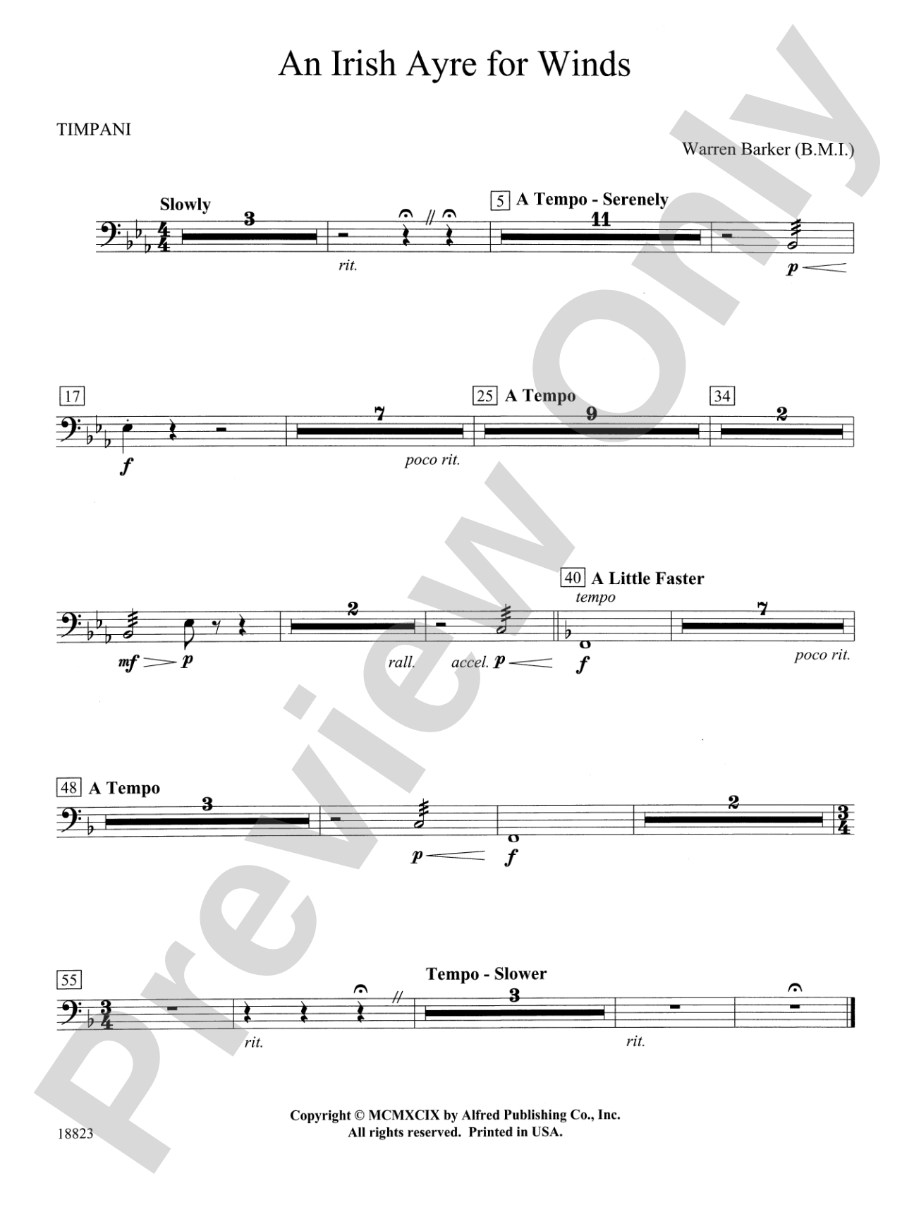 Irish Ayre for Winds: Timpani