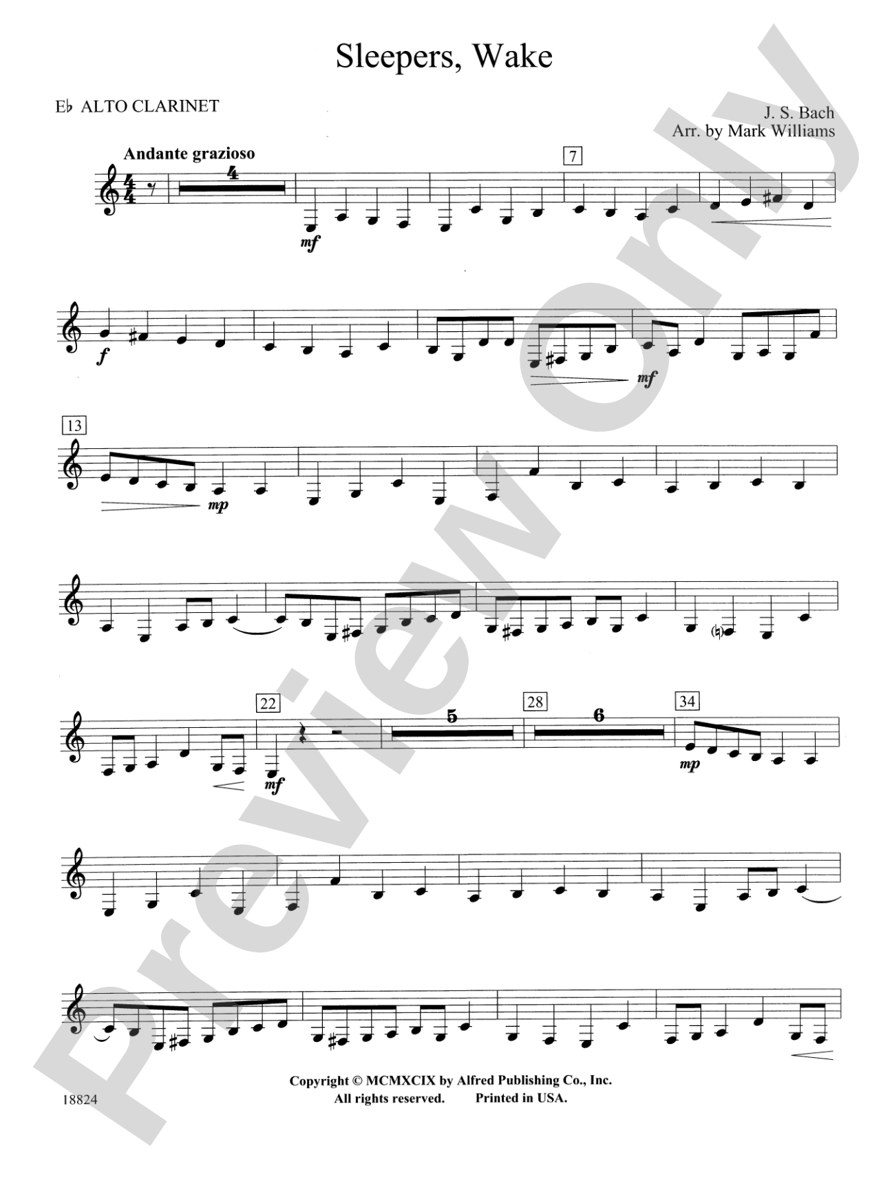 Sleepers Wake: E-flat Alto Clarinet