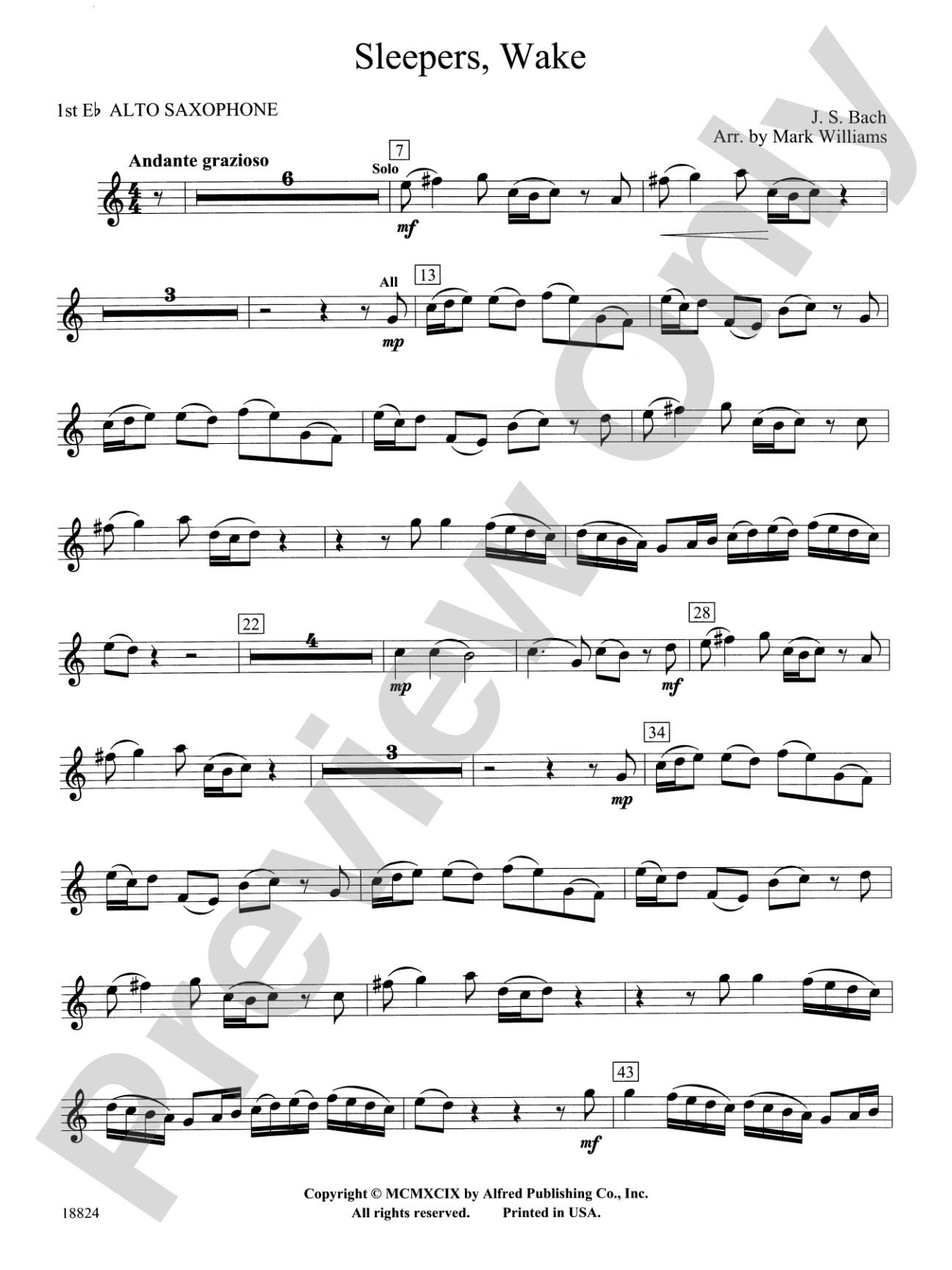 Sleepers Wake: E-flat Alto Saxophone