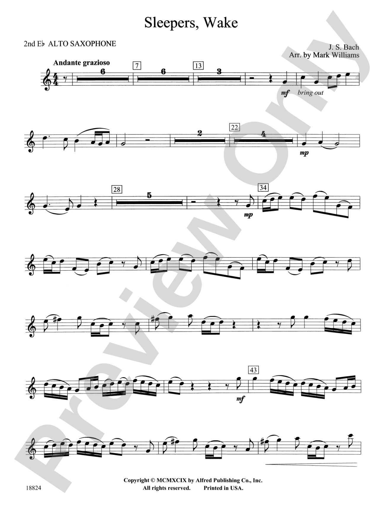 Sleepers Wake: 2nd E-flat Alto Saxophone