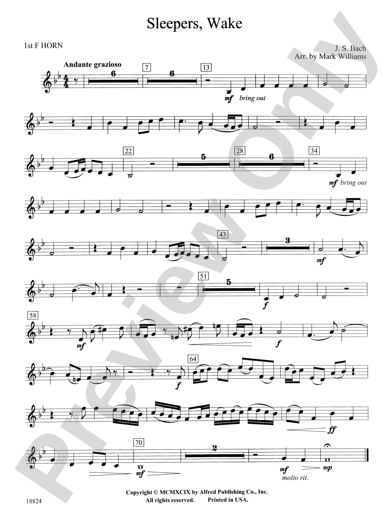Sleepers Wake: 1st F Horn