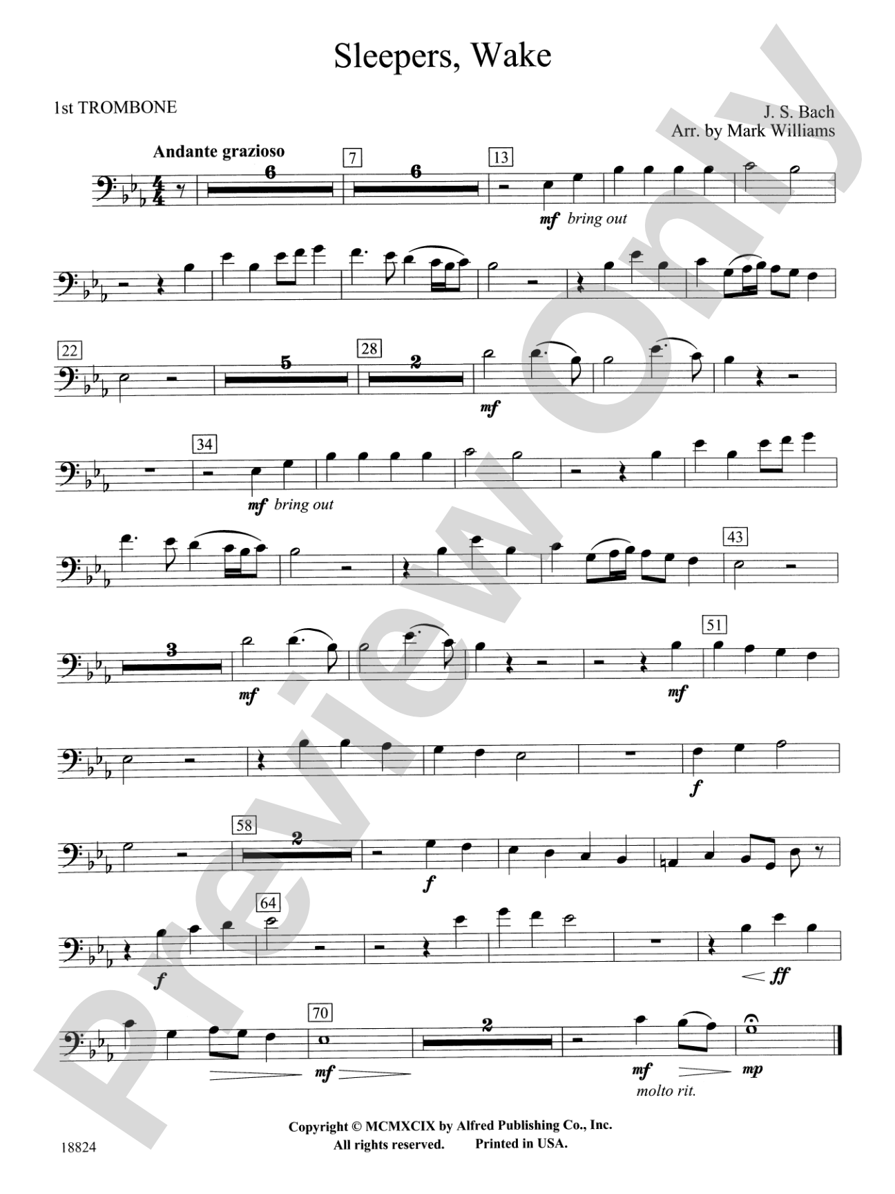 Sleepers Wake: 1st Trombone