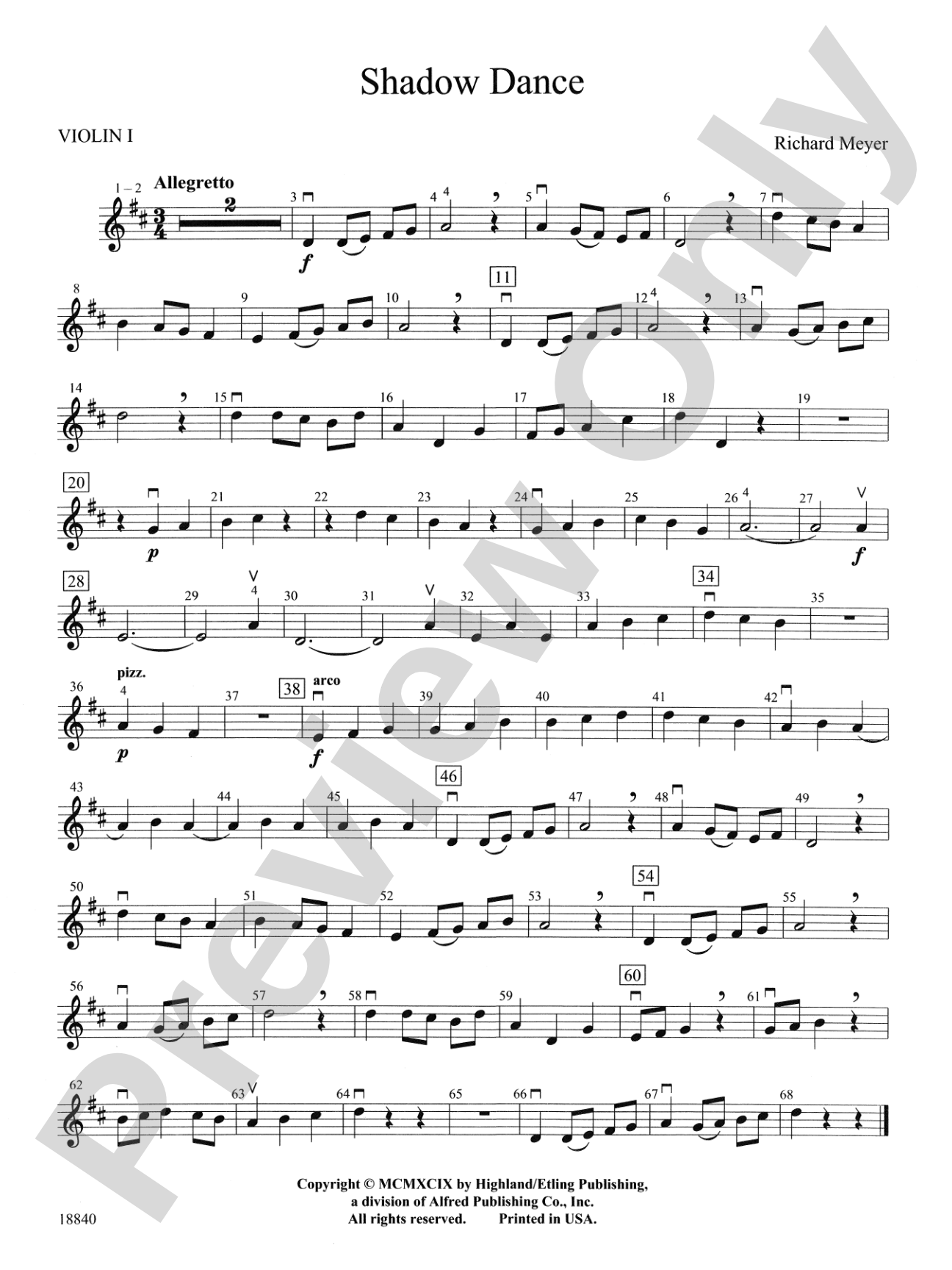 Shadow Dance: 1st Violin