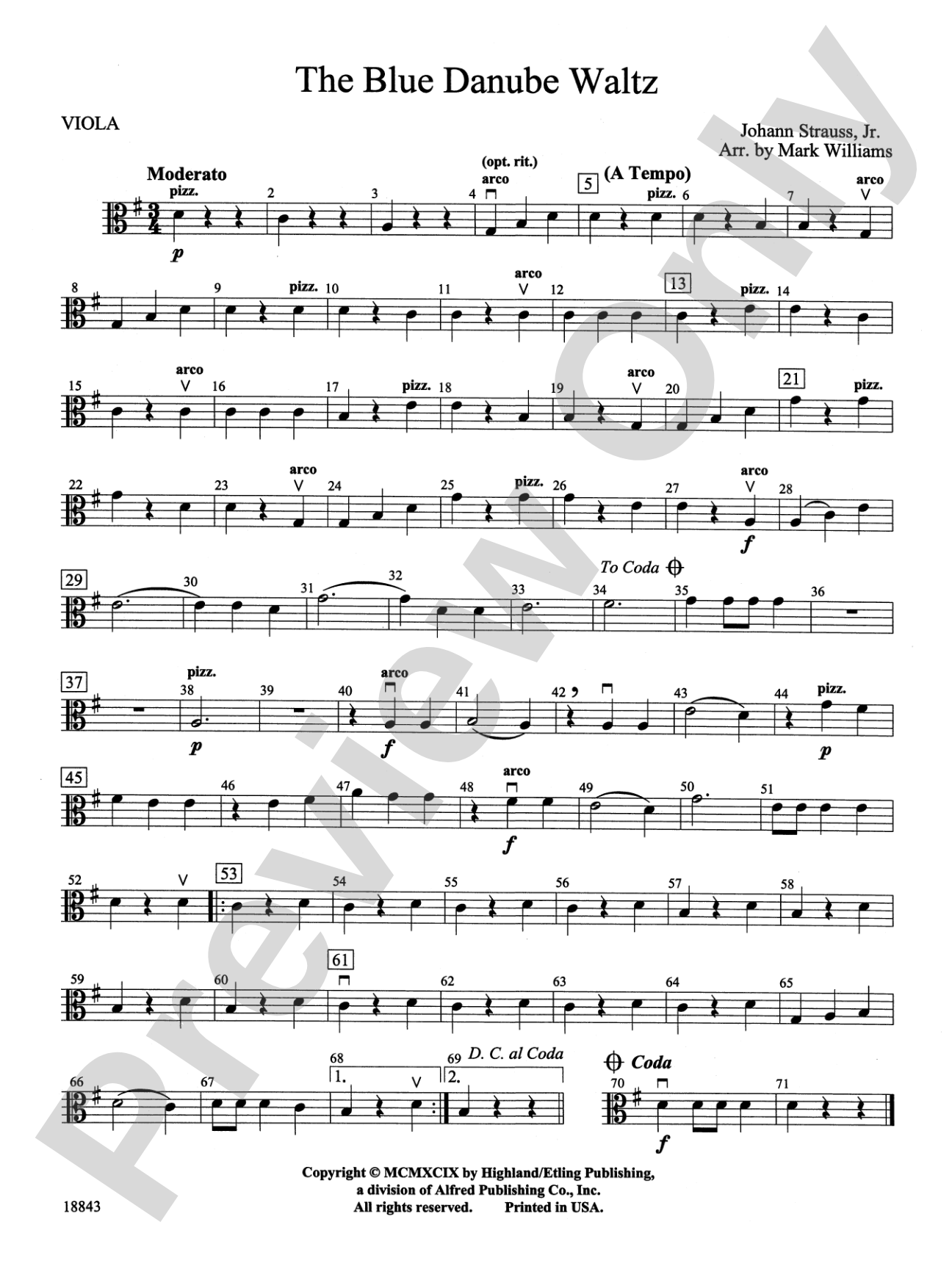 The Blue Danube Waltz: Viola