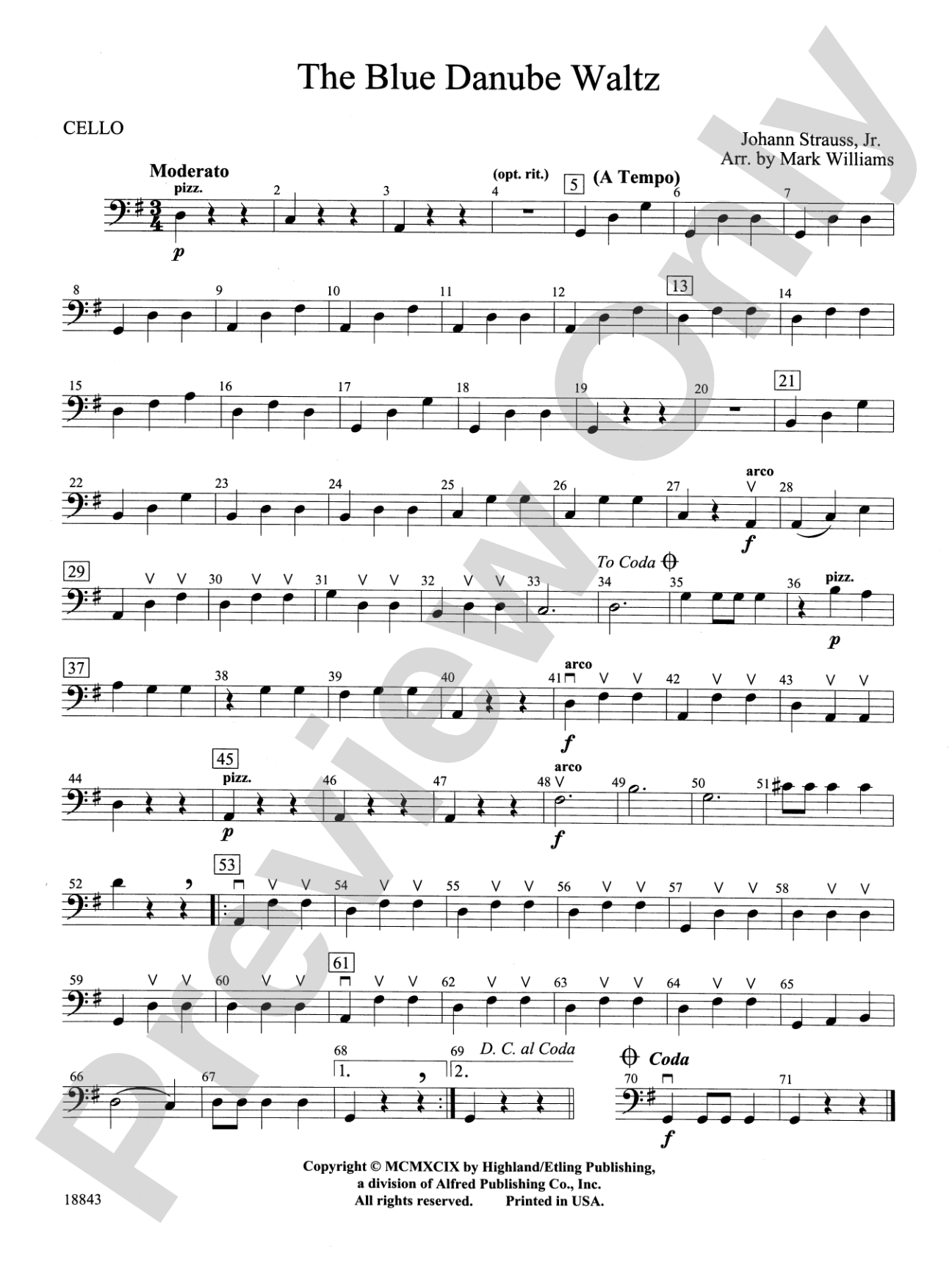 The Blue Danube Waltz: Cello
