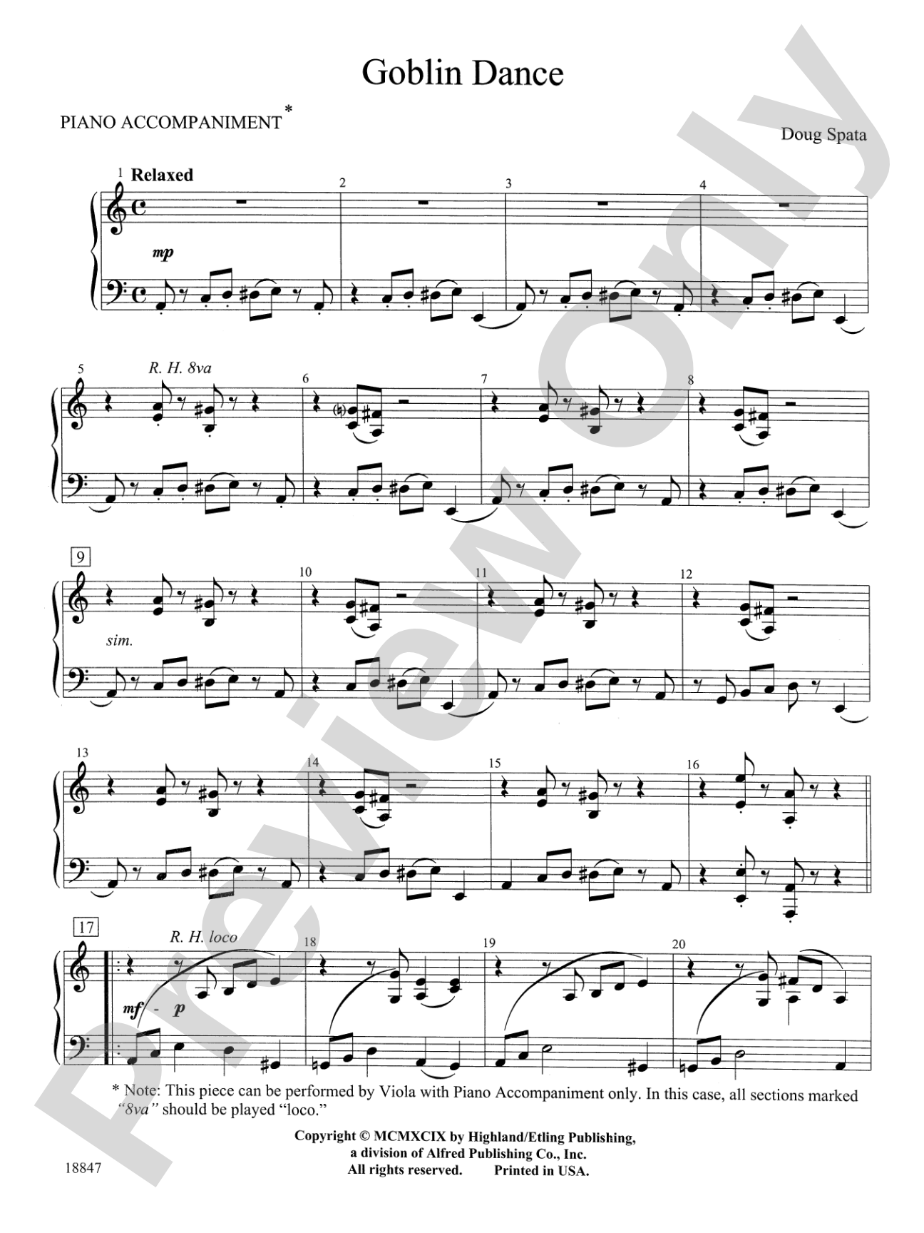 Goblin Dance: Piano Accompaniment