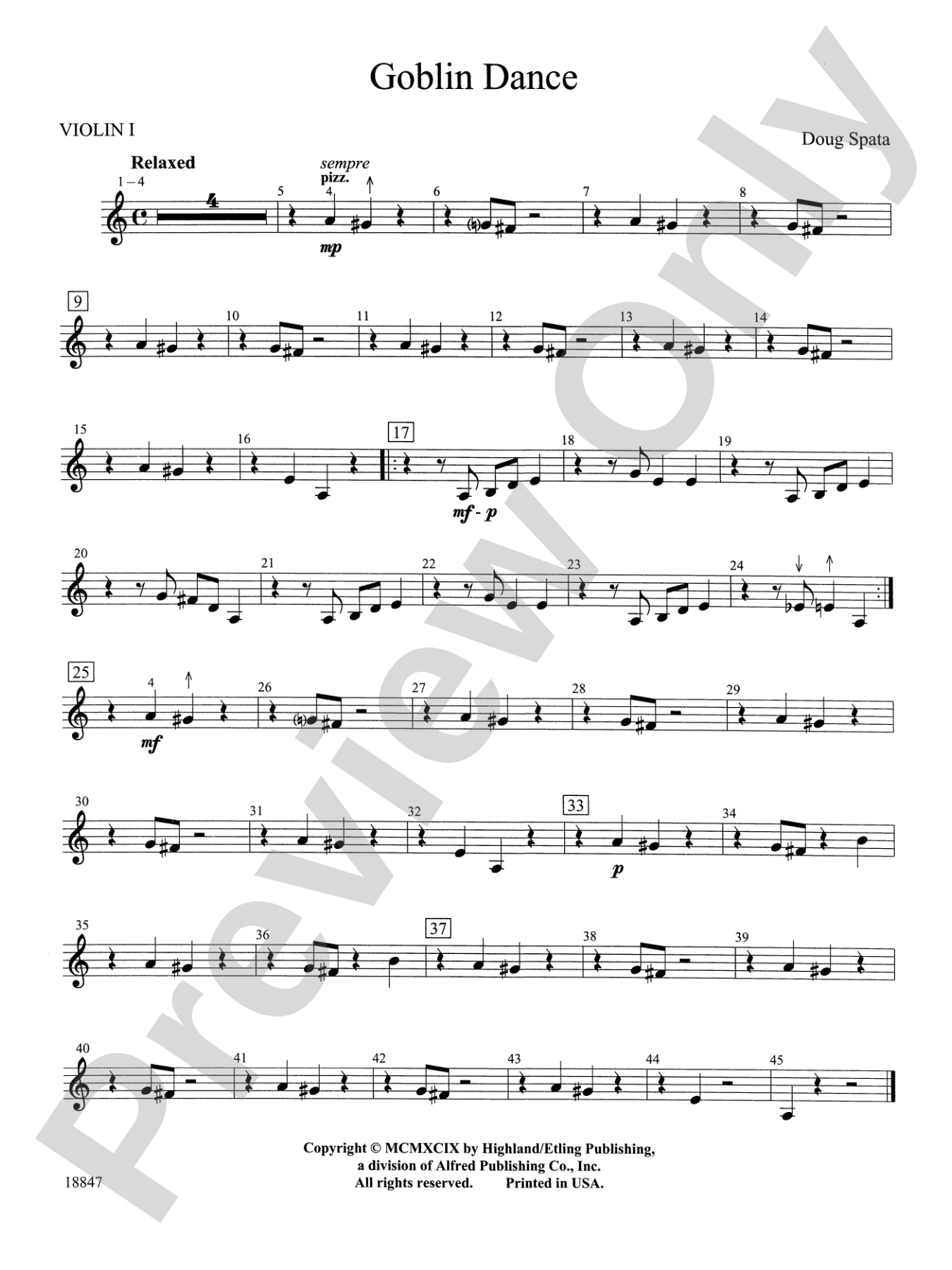 Goblin Dance: 1st Violin