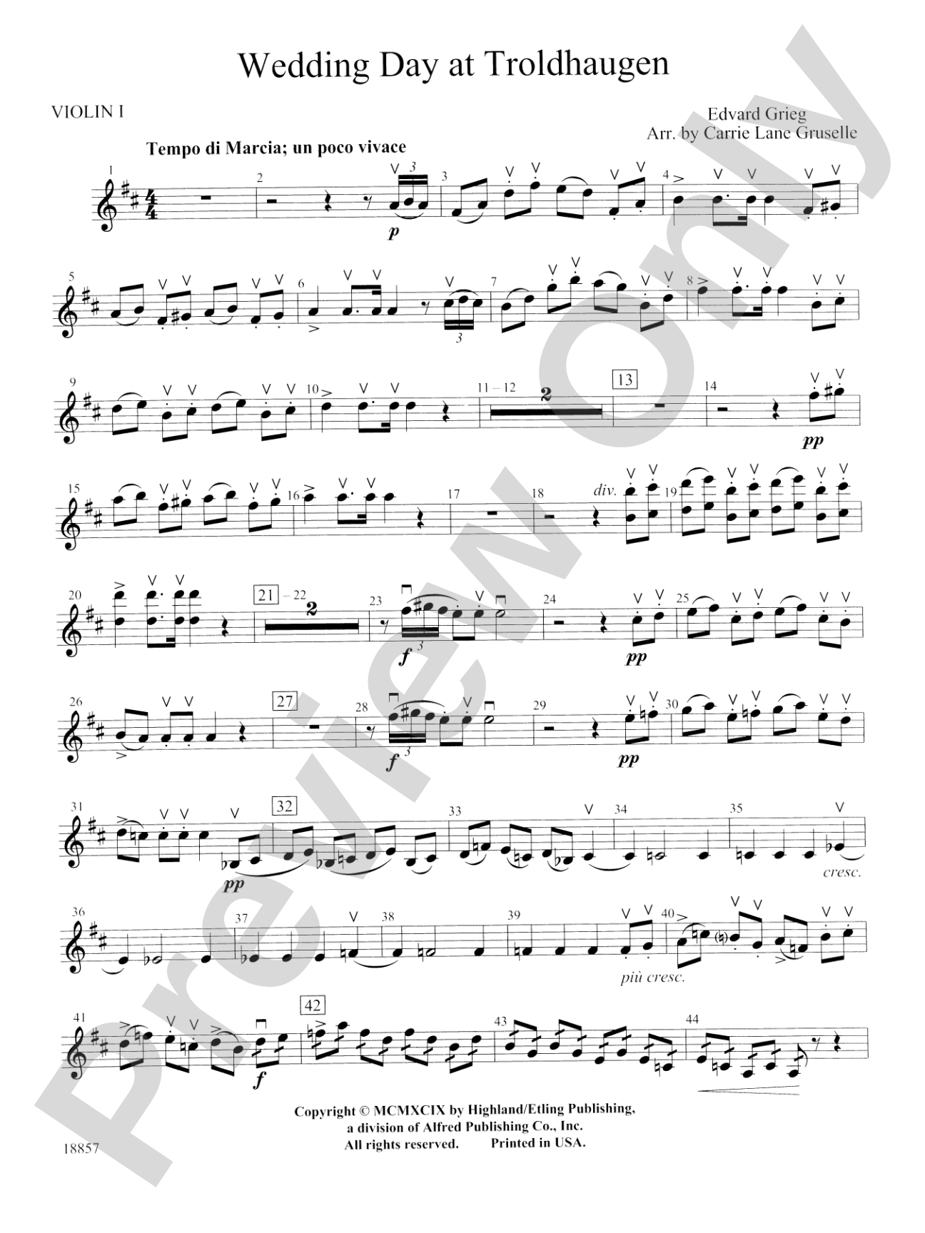 Wedding Day at Troldhaugen: 1st Violin