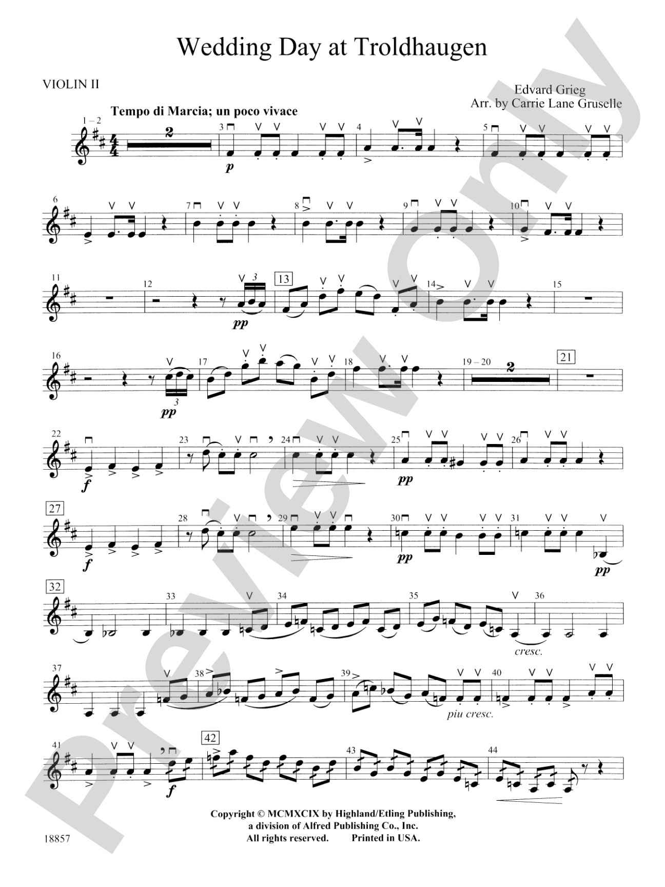 Wedding Day at Troldhaugen: 2nd Violin