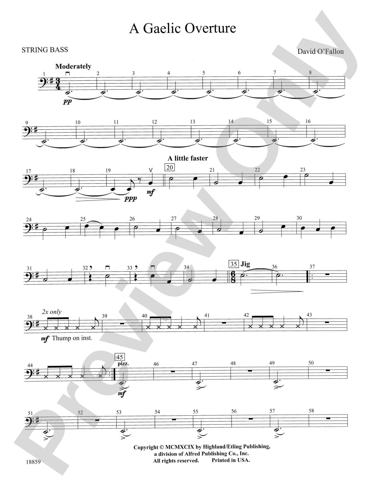A Gaelic Overture: String Bass