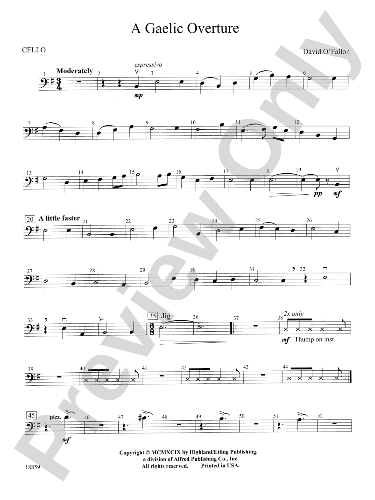 A Gaelic Overture: Cello