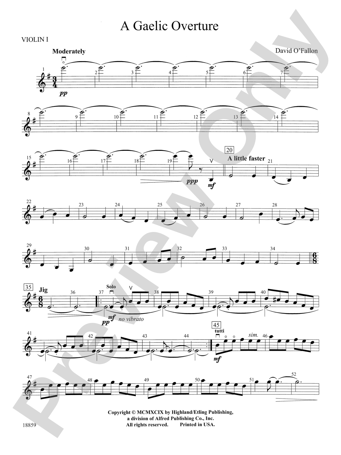 A Gaelic Overture: 1st Violin