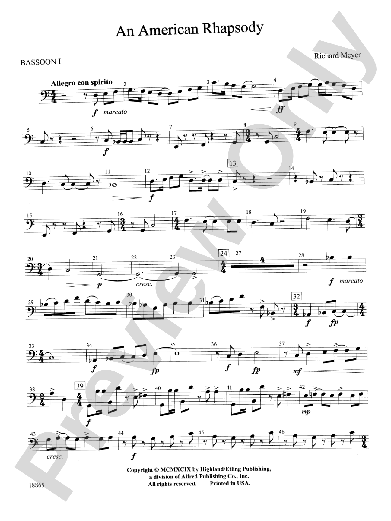 An American Rhapsody: Bassoon