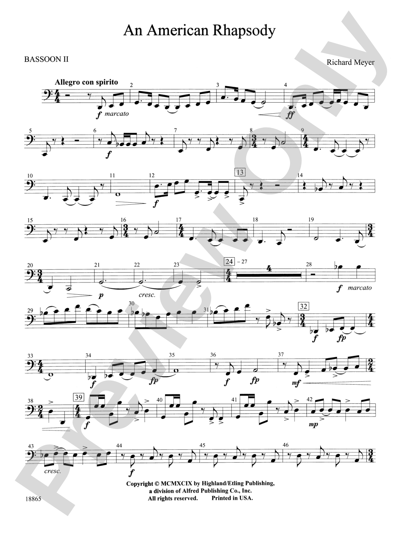 An American Rhapsody: 2nd Bassoon