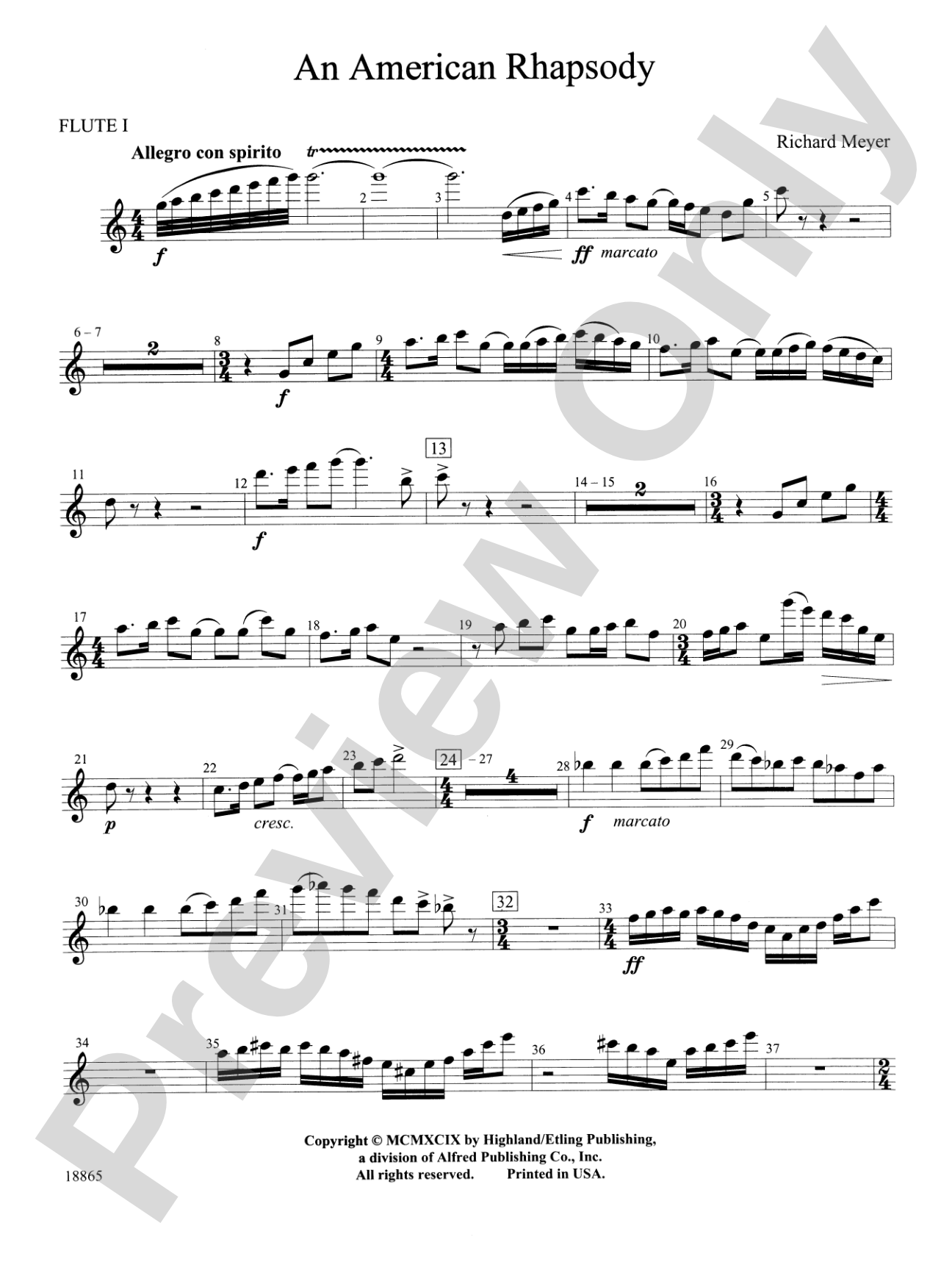 An American Rhapsody: Flute