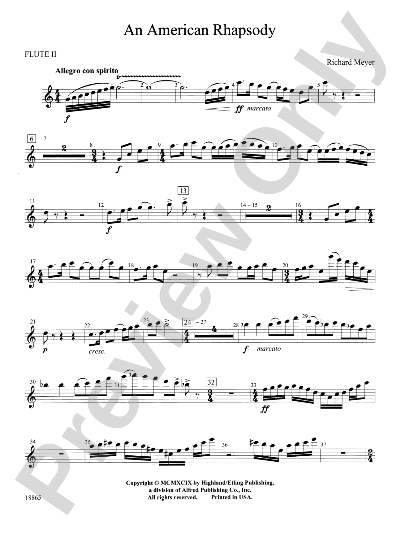 An American Rhapsody: 2nd Flute
