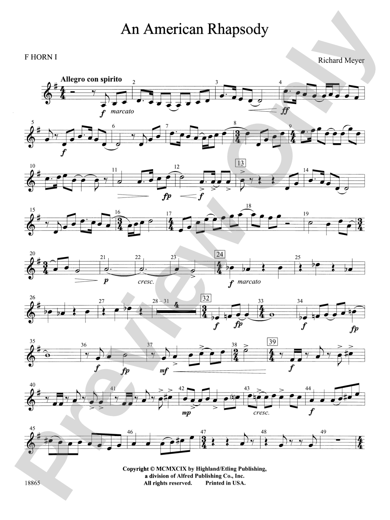 An American Rhapsody: 1st F Horn