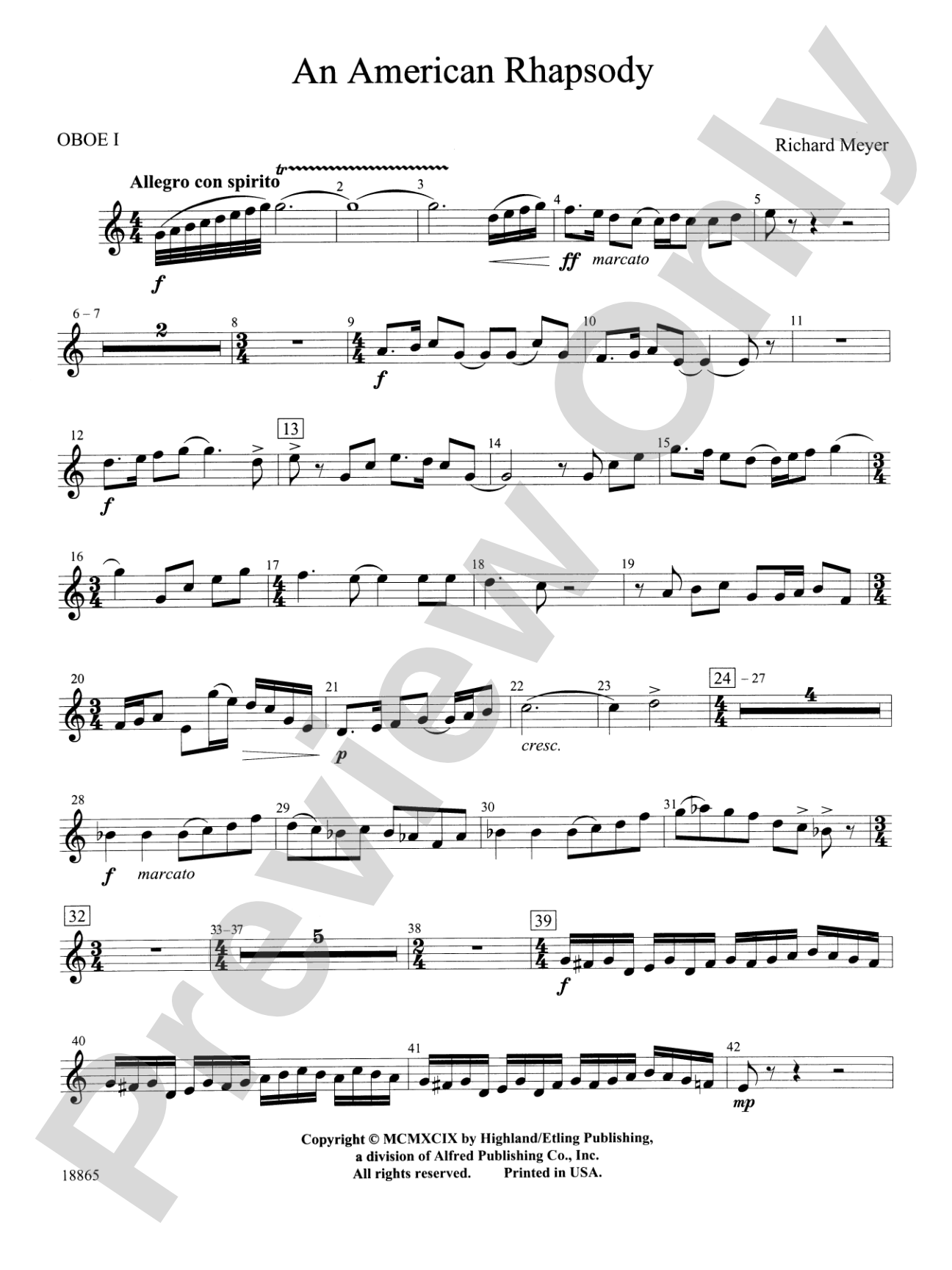 An American Rhapsody: Oboe