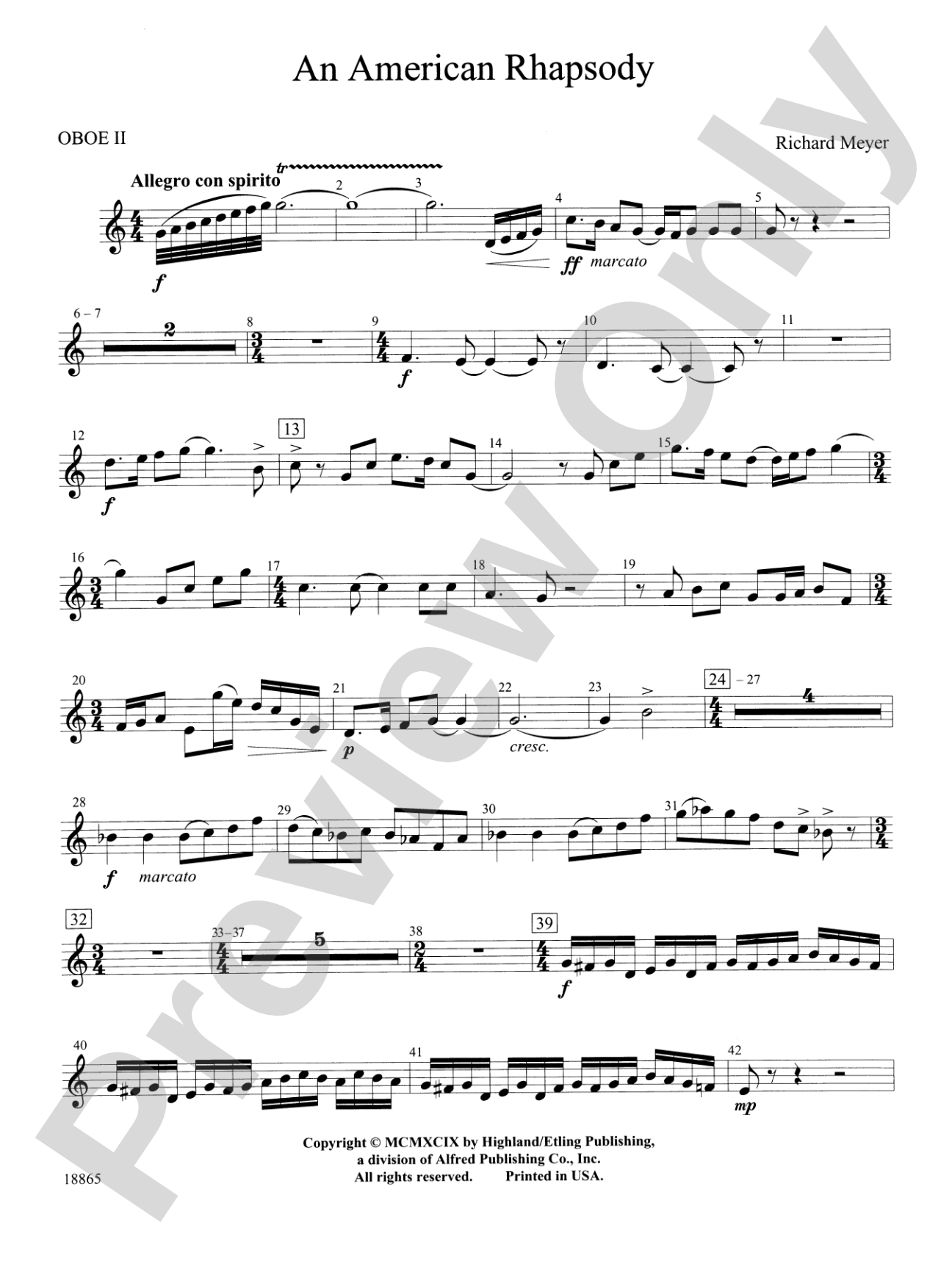 An American Rhapsody: 2nd Oboe