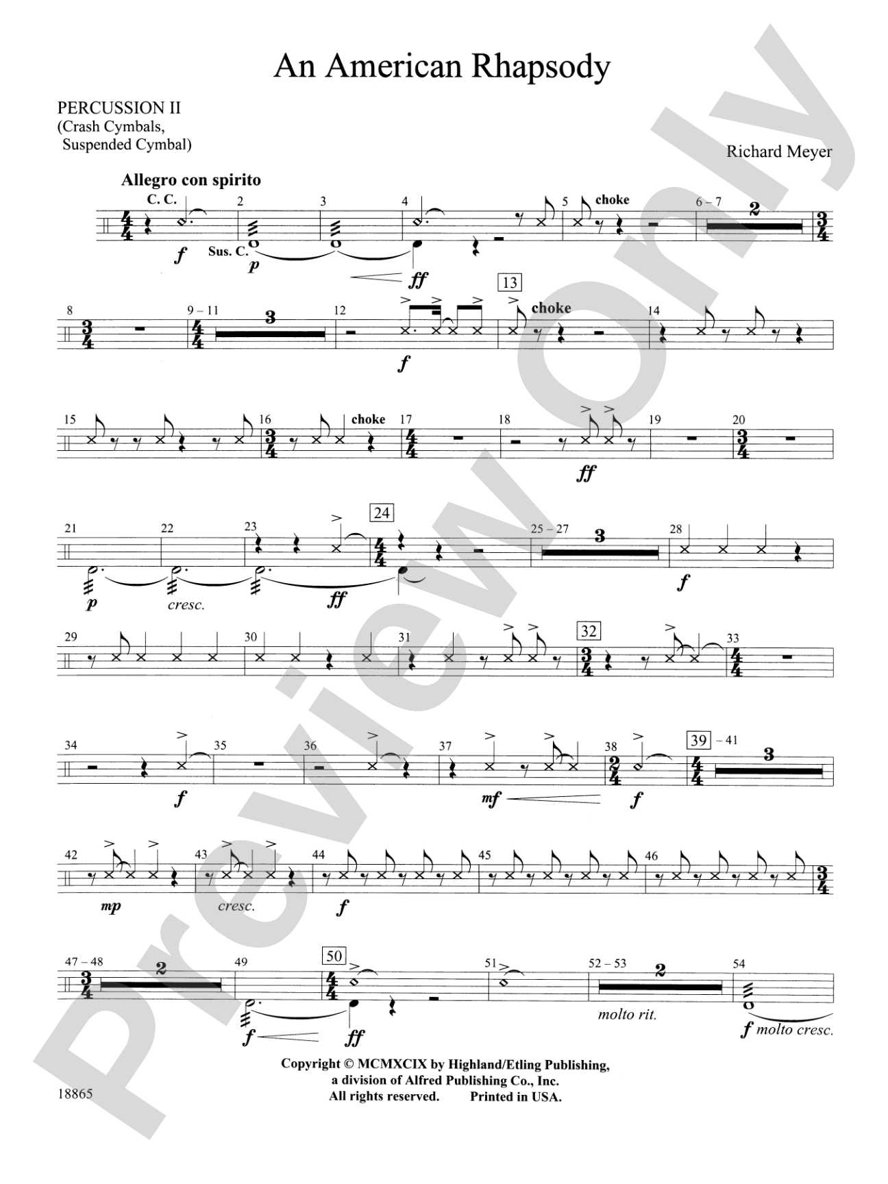 An American Rhapsody: 2nd Percussion