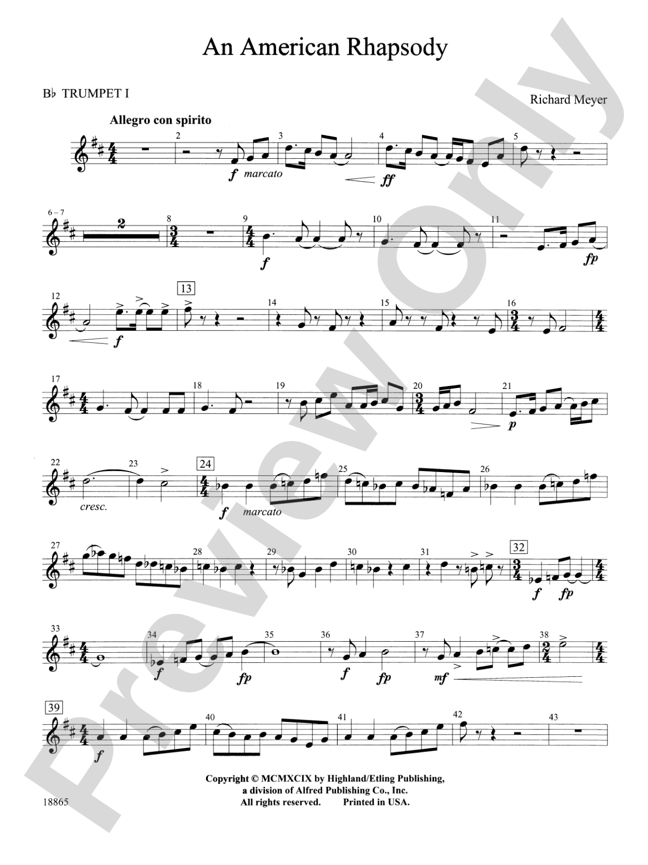 An American Rhapsody: 1st B-flat Trumpet