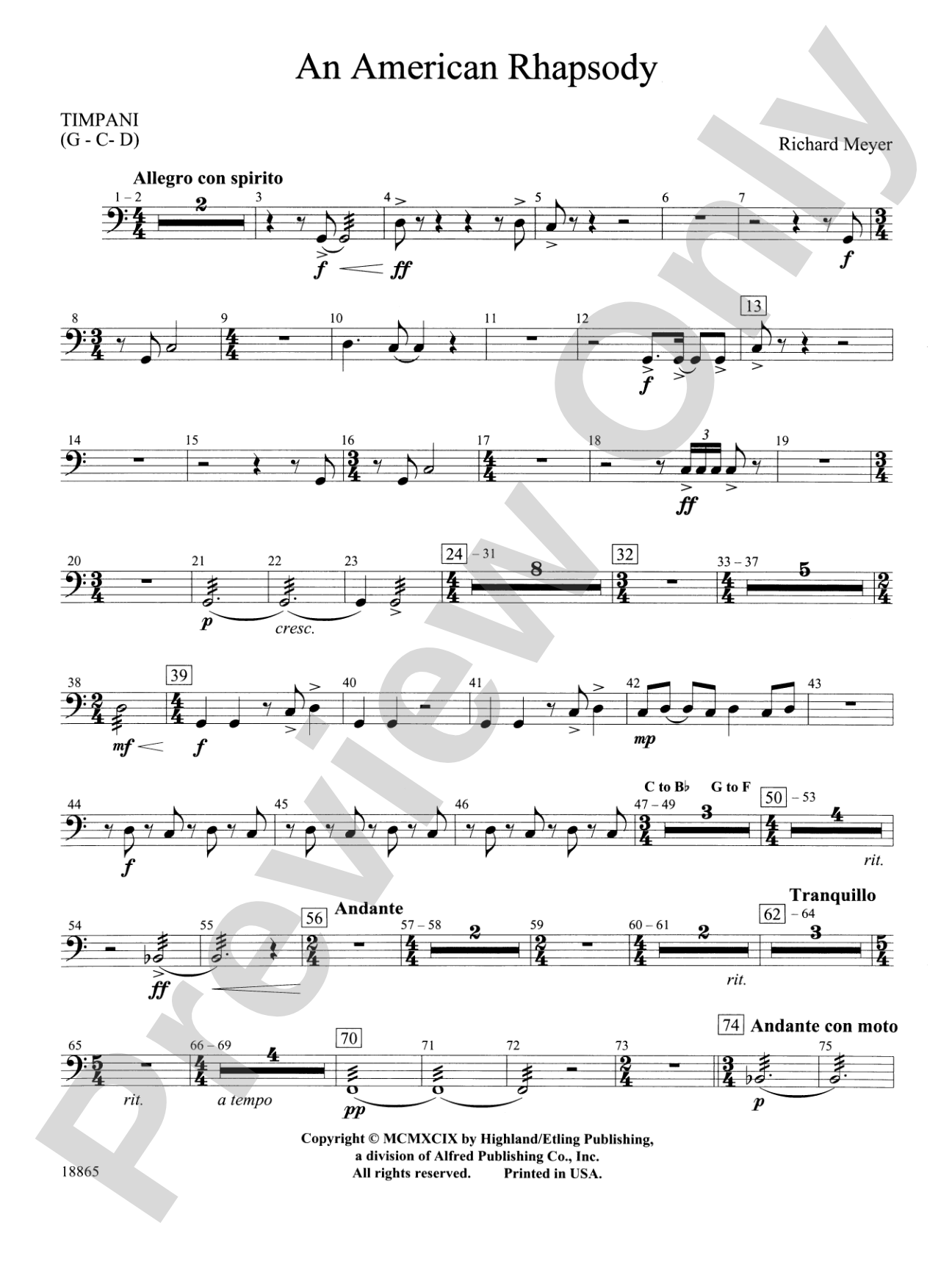 An American Rhapsody: Timpani